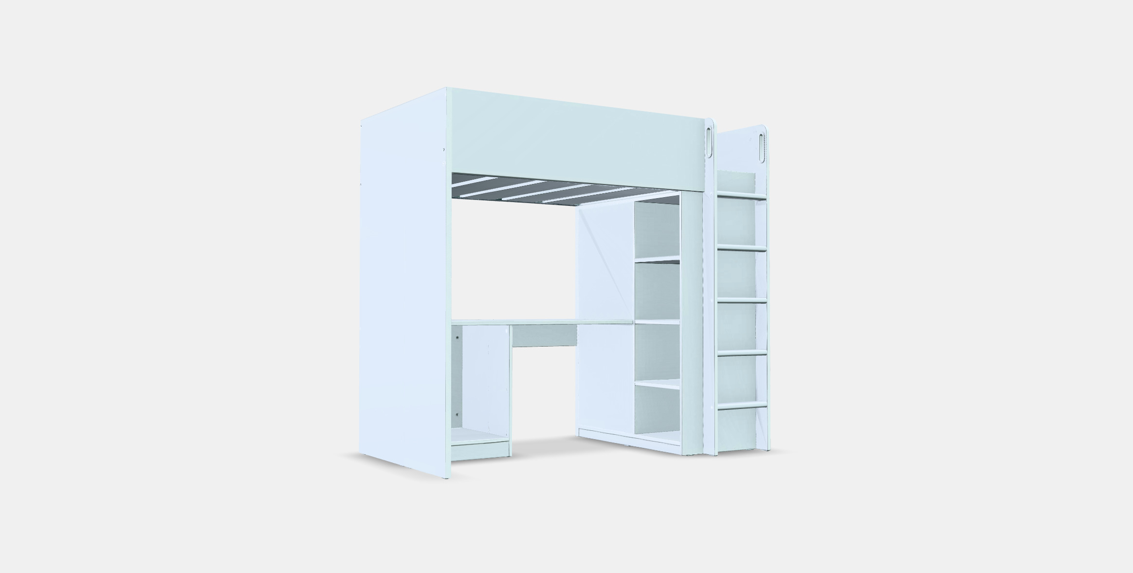 SMASTAD bunk bed - workstation - storage Low-poly 3D model_3
