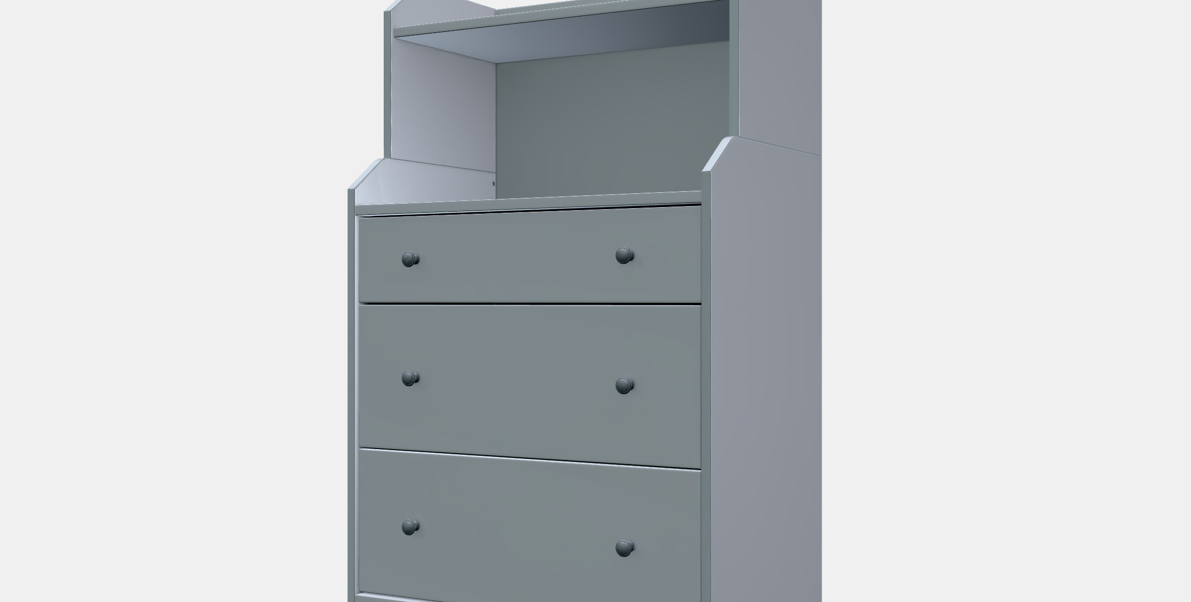 HAUGA chest of drawers with 3 drawers and shelf 3D model_13