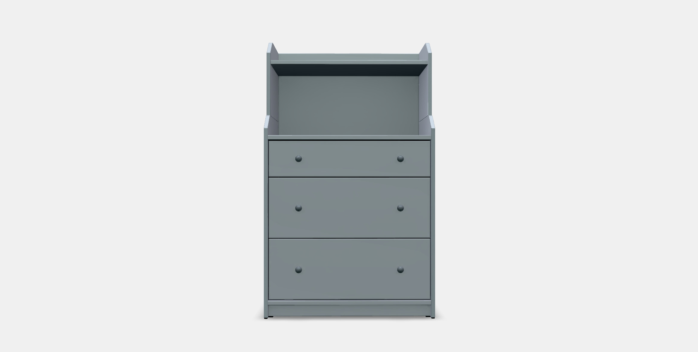 HAUGA chest of drawers with 3 drawers and shelf 3D model_10