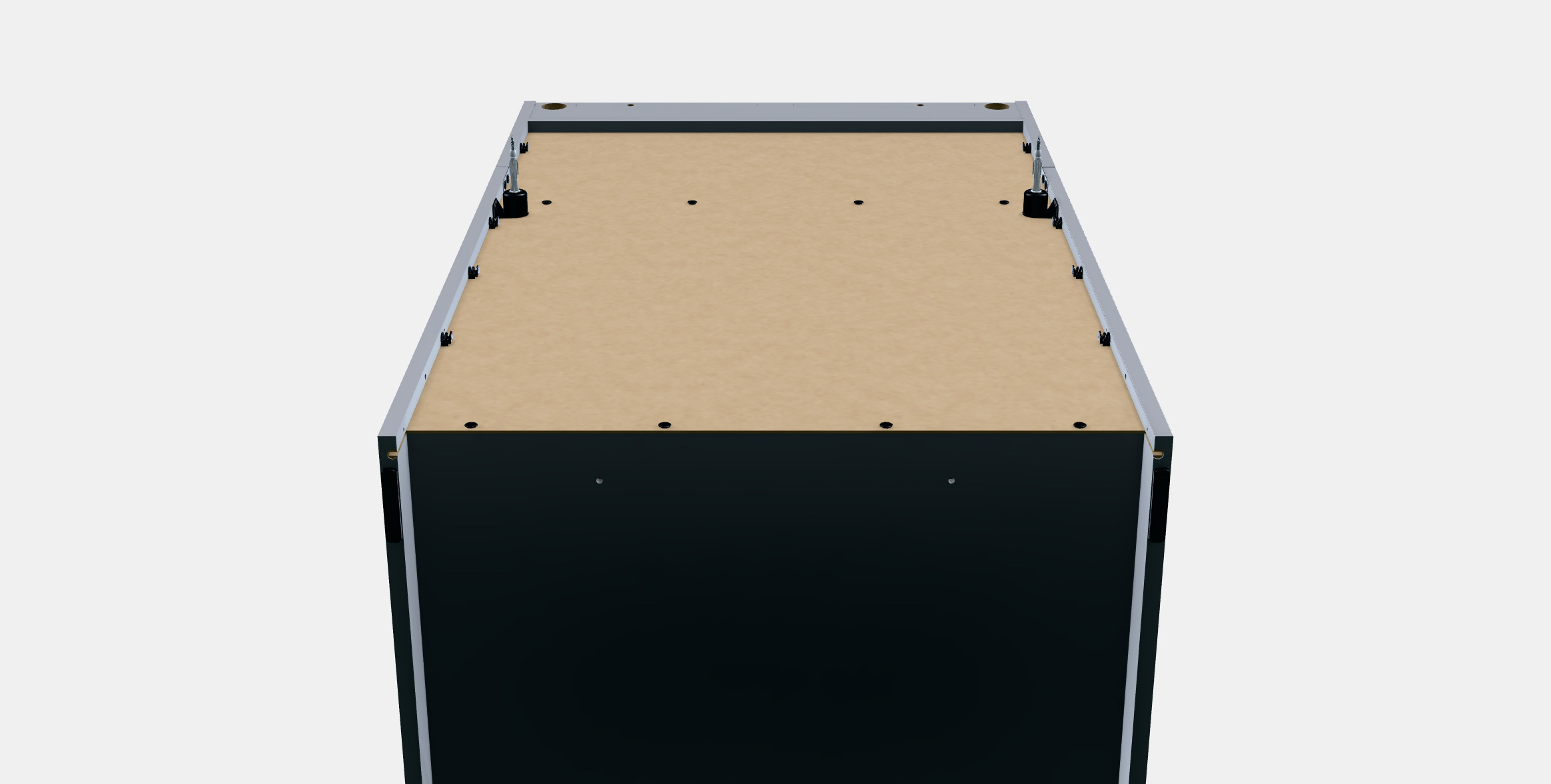 HAUGA chest of drawers with 3 drawers and shelf 3D model_8