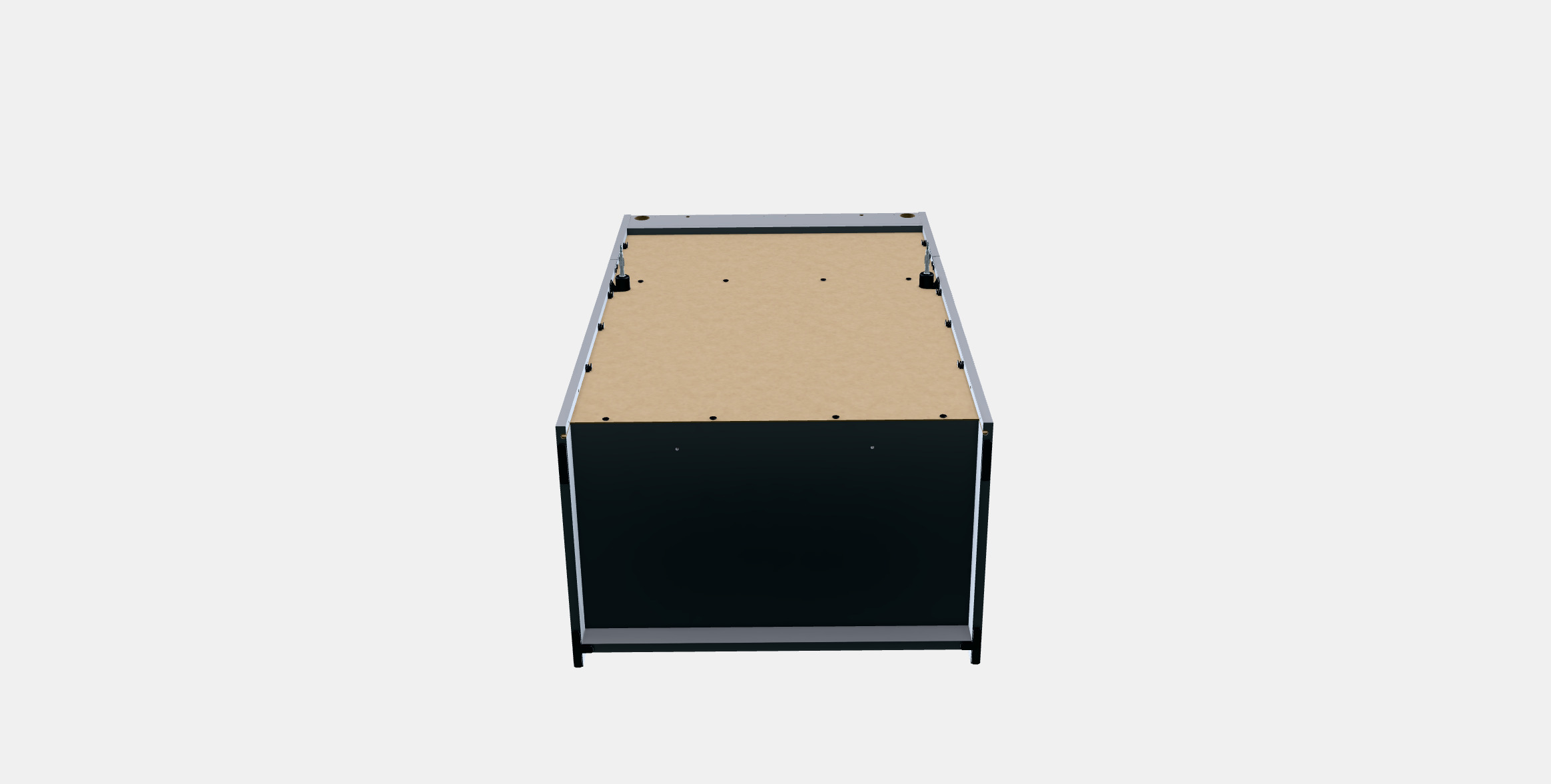 HAUGA chest of drawers with 3 drawers and shelf 3D model_6