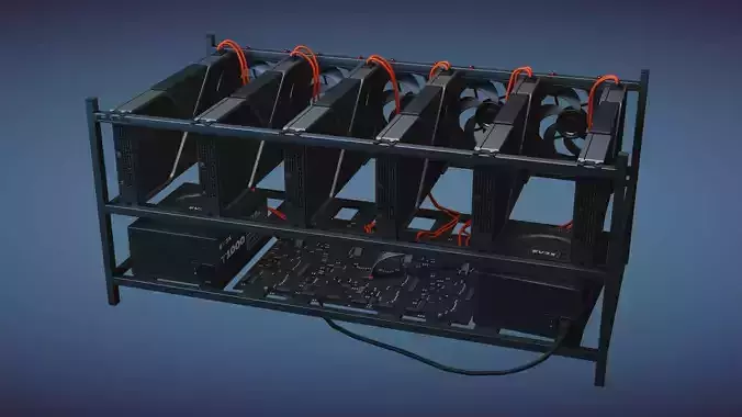 Mining Rig Low-poly 3D model