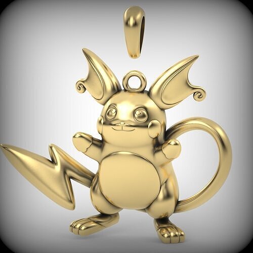 Pokemon raichu pendant 3D print model
