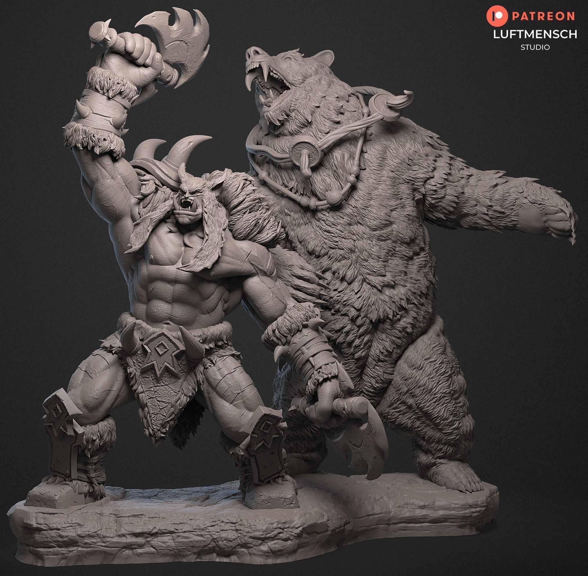 Rexxar and Misha STL 3D print model_2