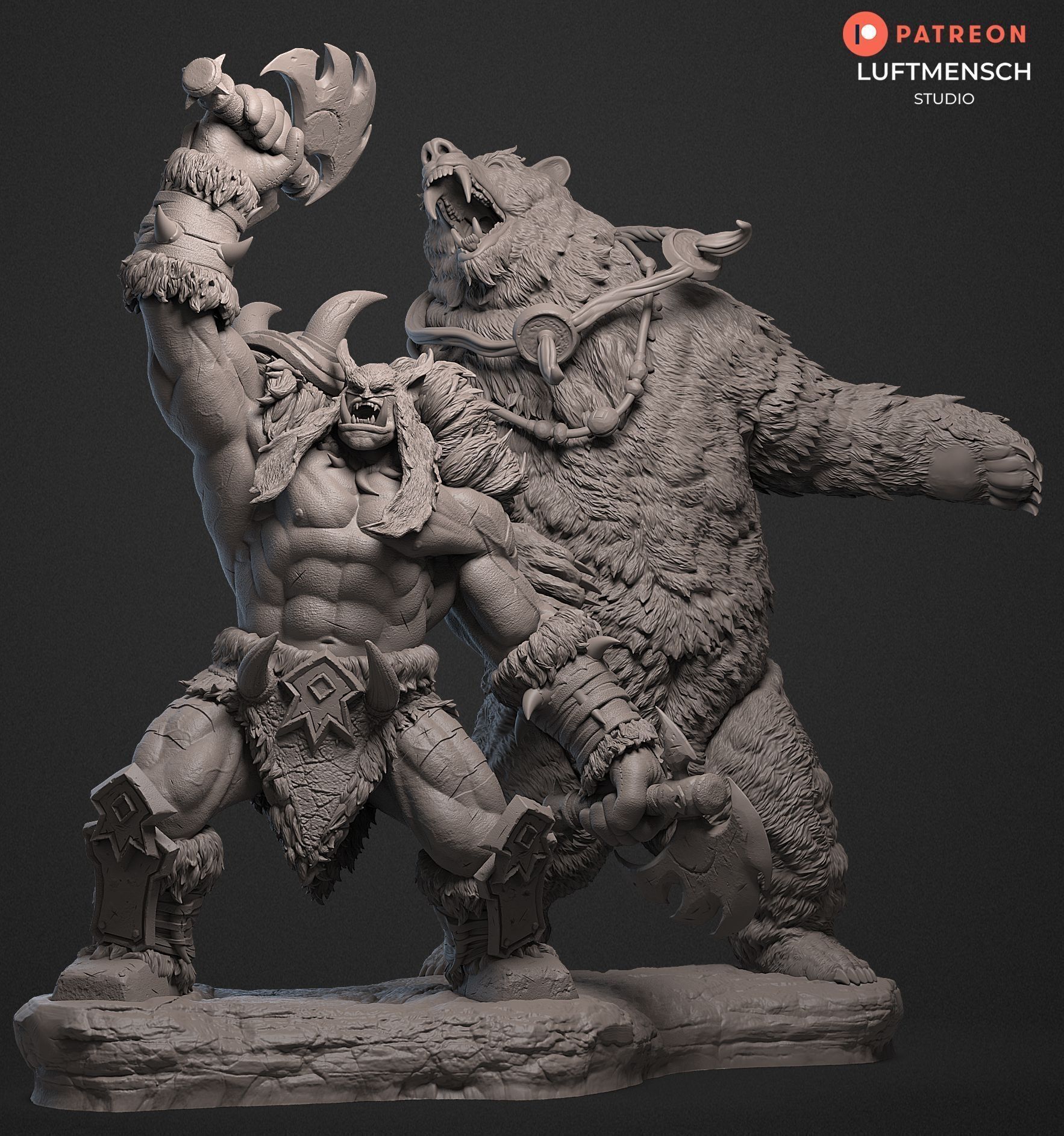 Rexxar and Misha STL 3D print model_7