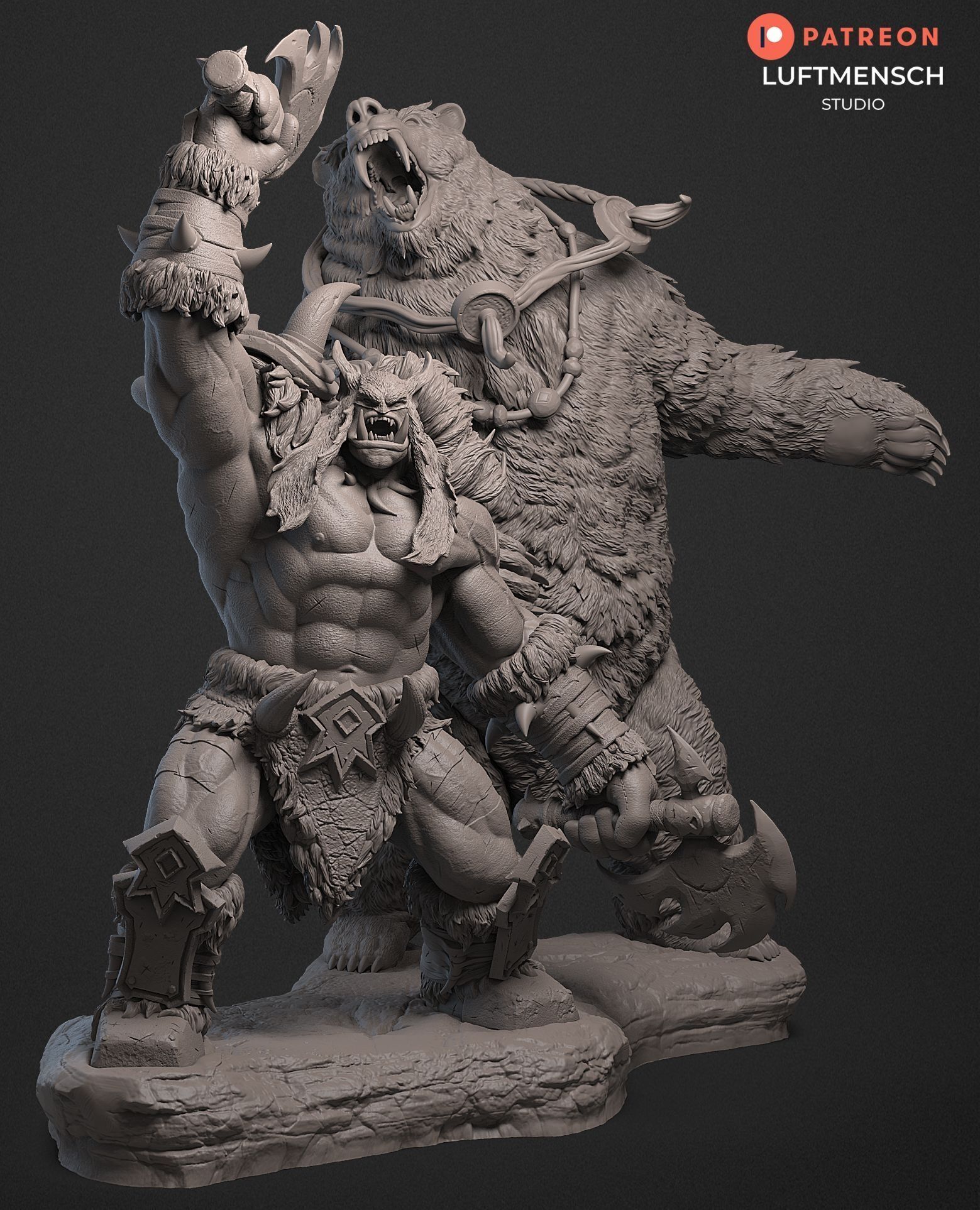 Rexxar and Misha STL 3D print model_1