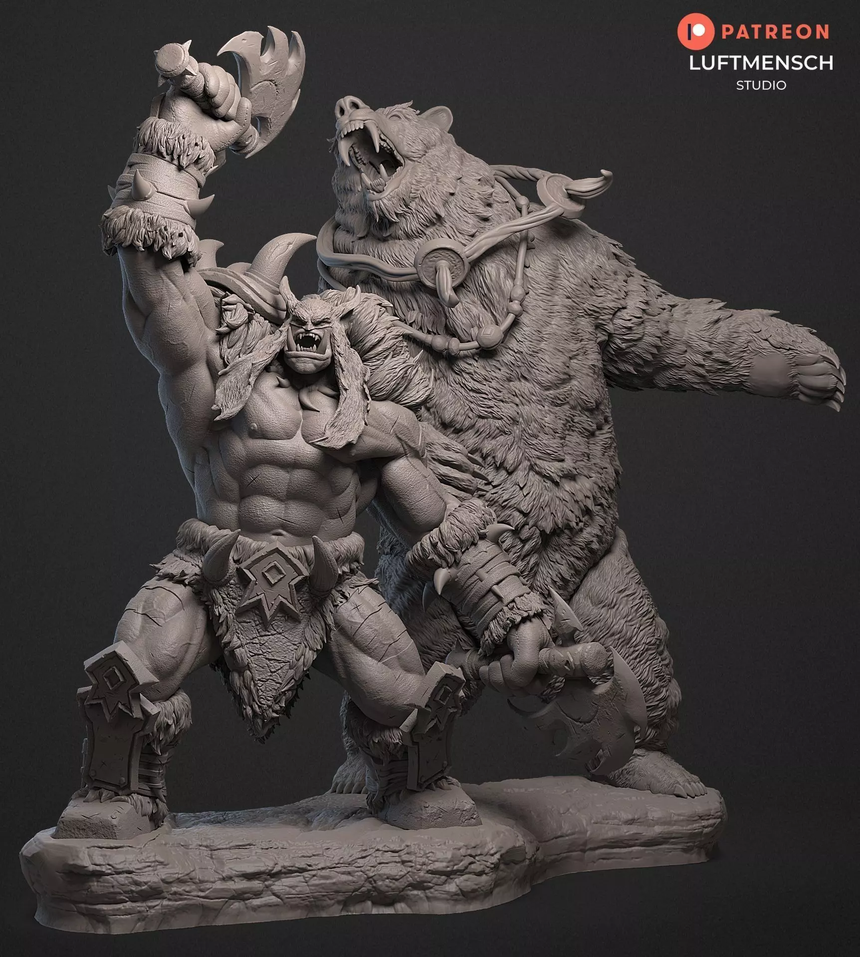 Rexxar and Misha STL 3D print model_0
