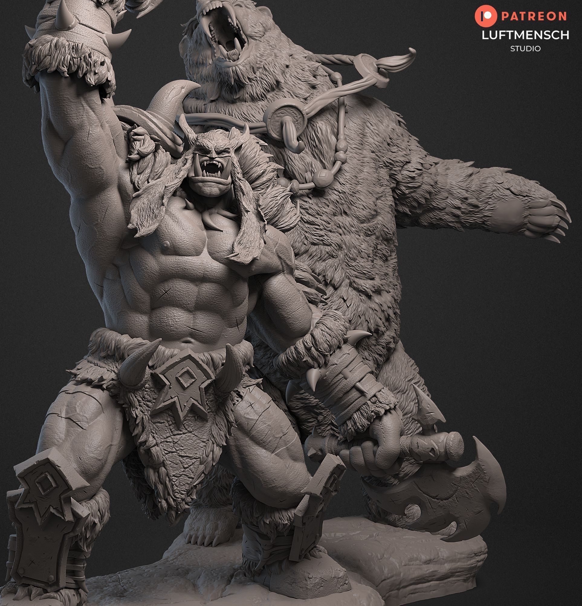 Rexxar and Misha STL 3D print model_6