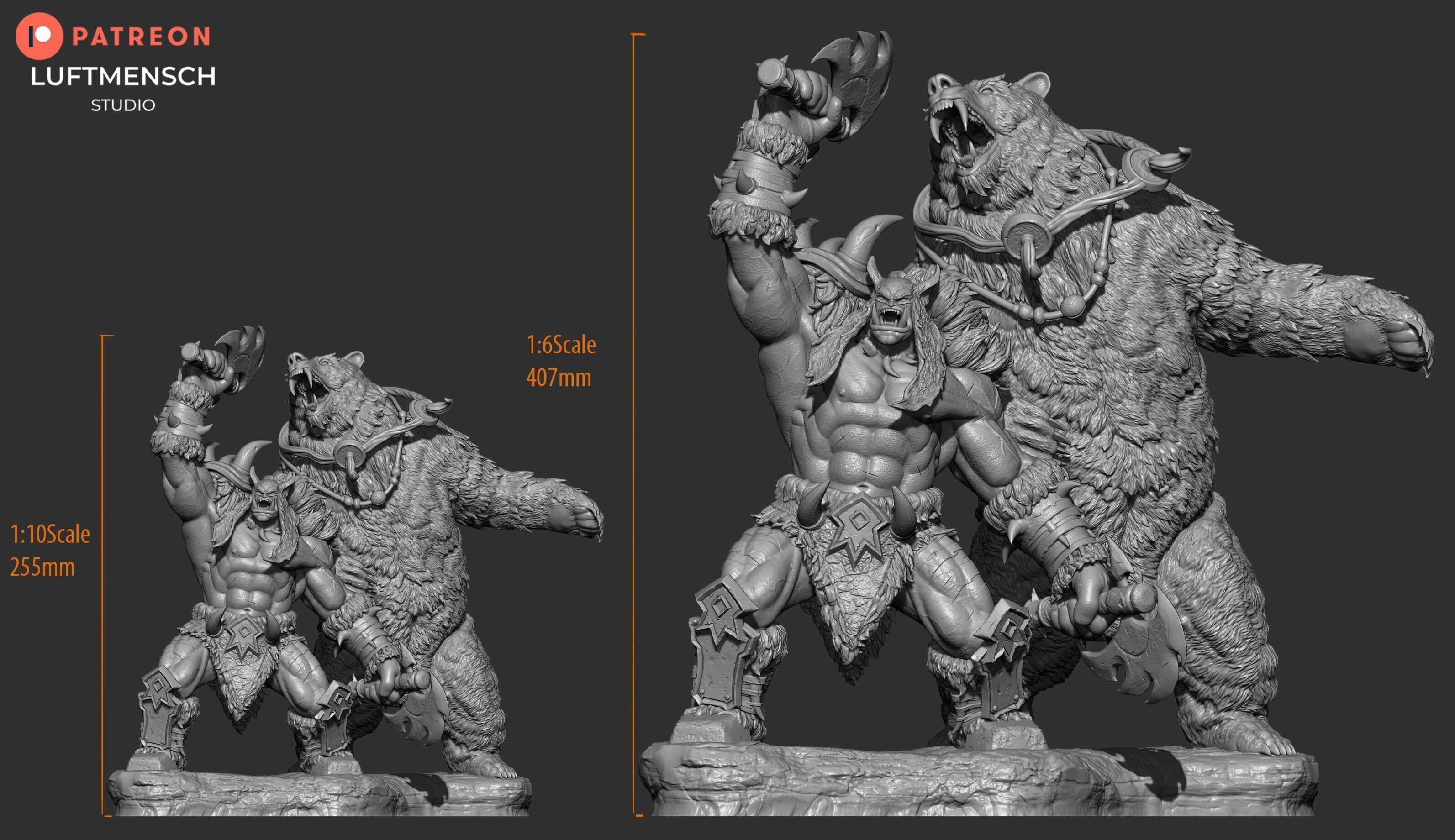 Rexxar and Misha STL 3D print model_8