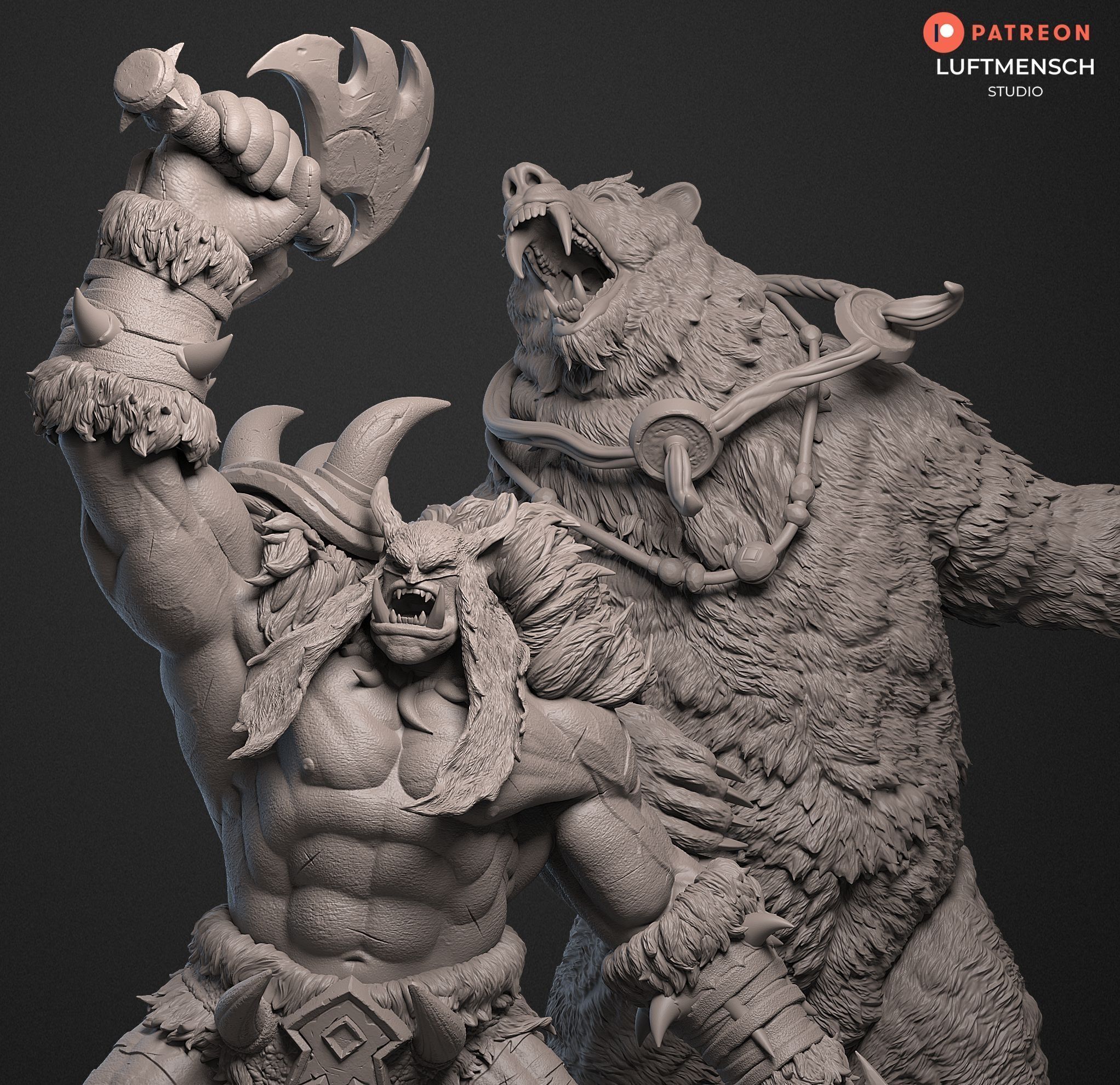 Rexxar and Misha STL 3D print model_5