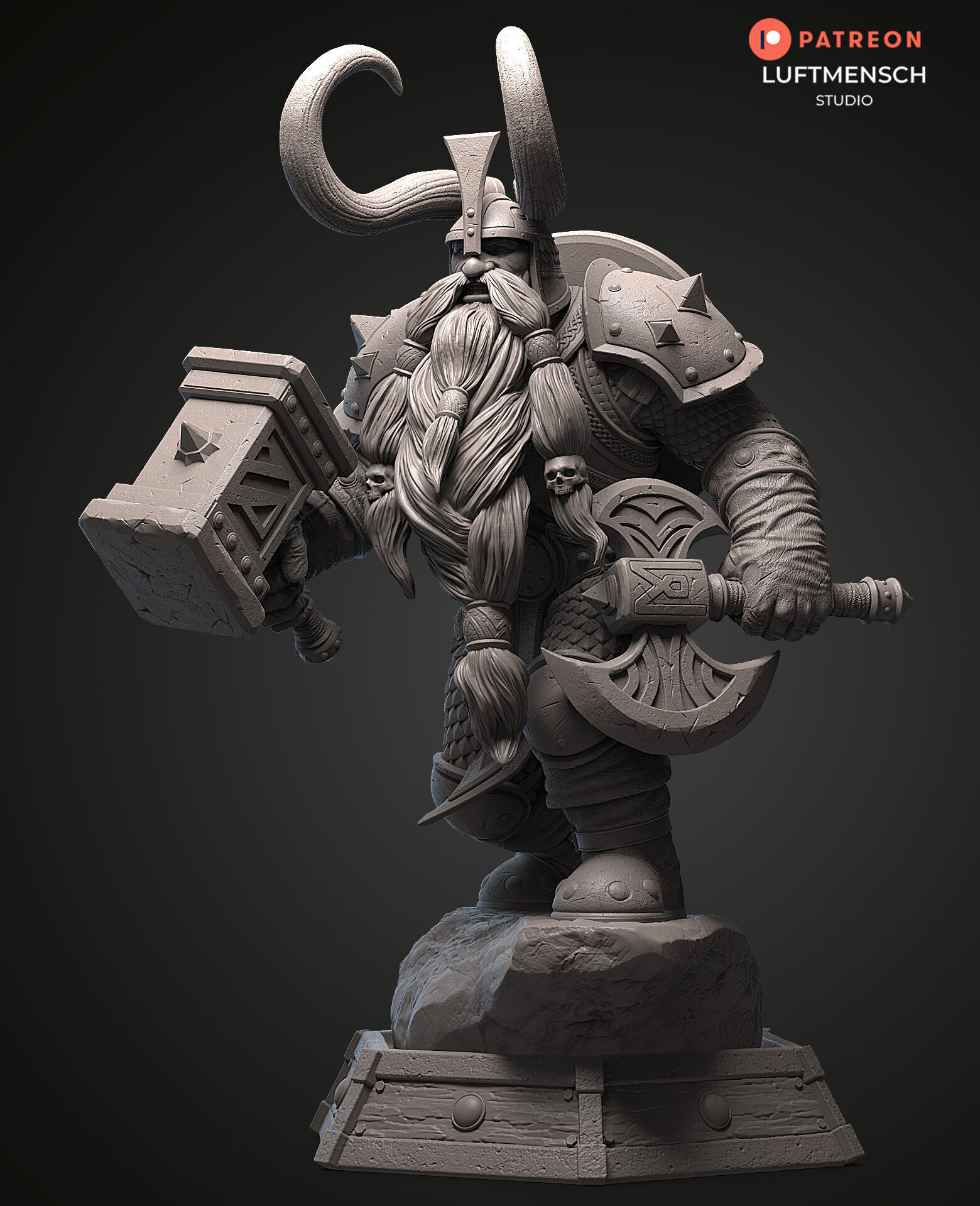 Muradin Bronzebeard STL 3D print model_1