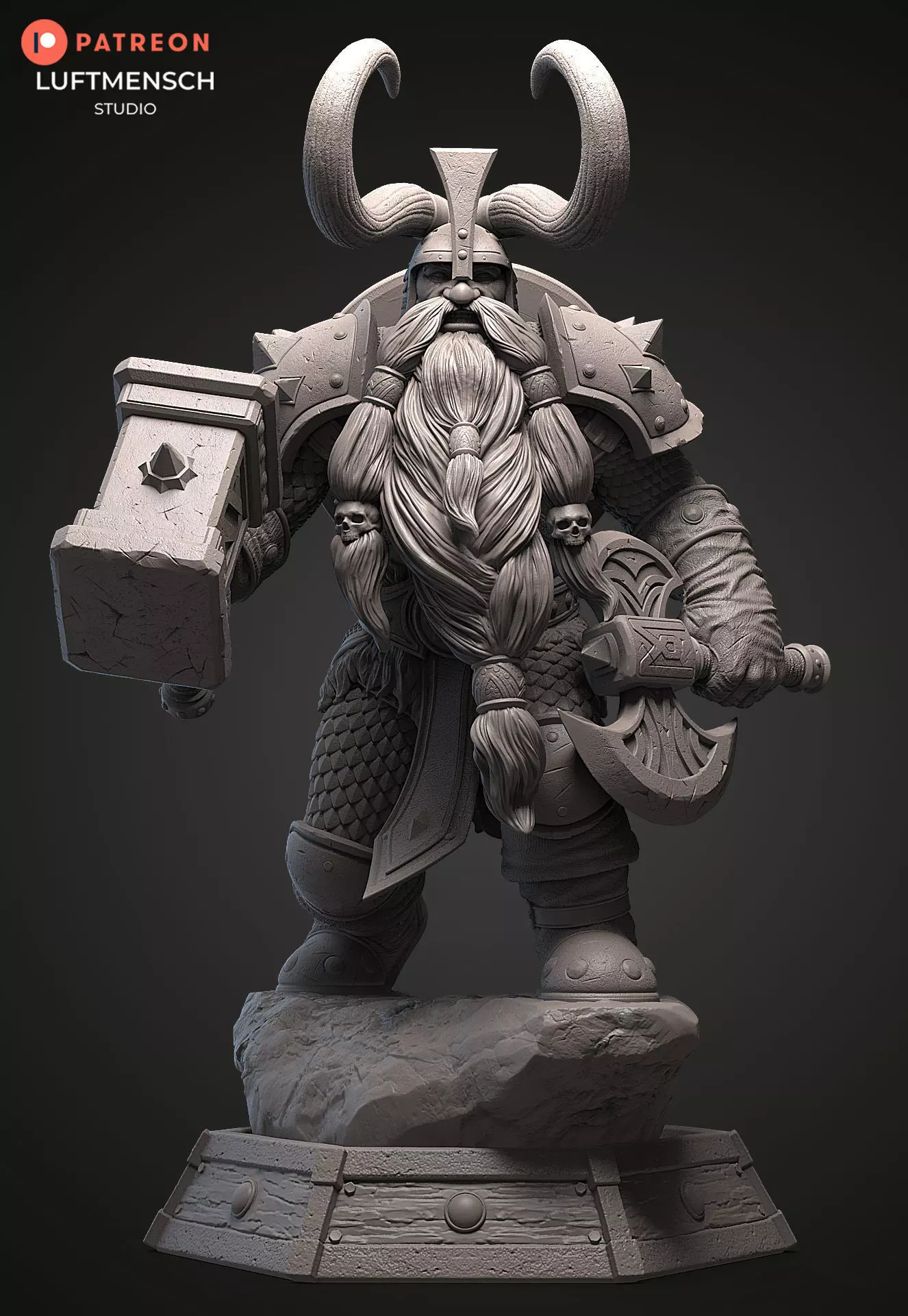 Muradin Bronzebeard STL 3D print model_0