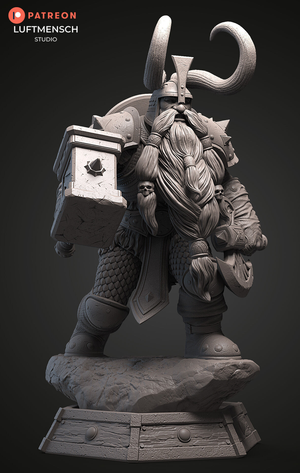 Muradin Bronzebeard STL 3D print model_6