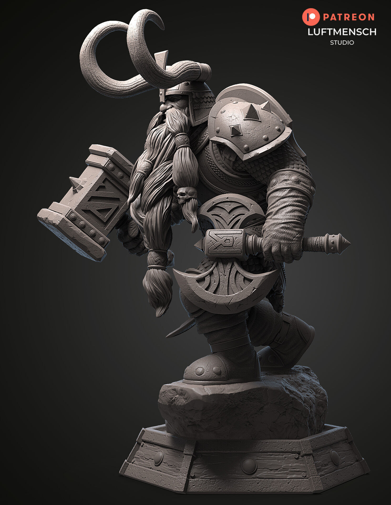 Muradin Bronzebeard STL 3D print model_2