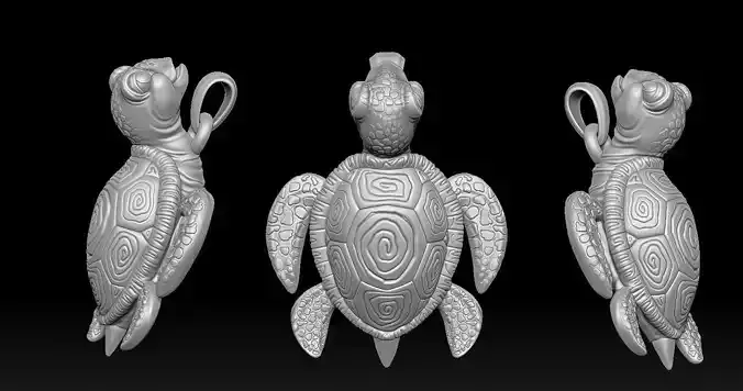 Turtle pendant 3D print model