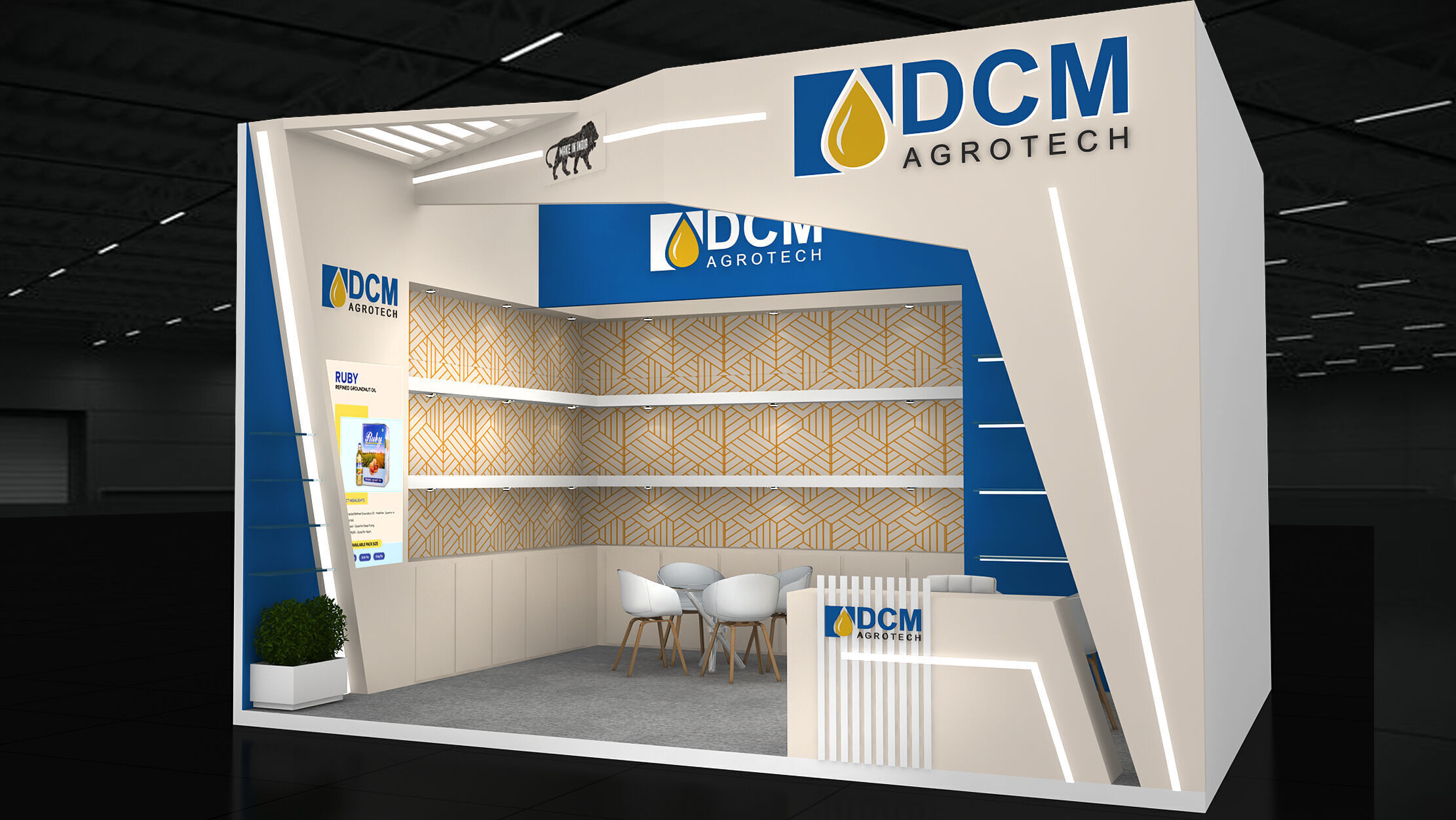 6mtr x 5mtr Exhibition stand design Low-poly 3D model_2