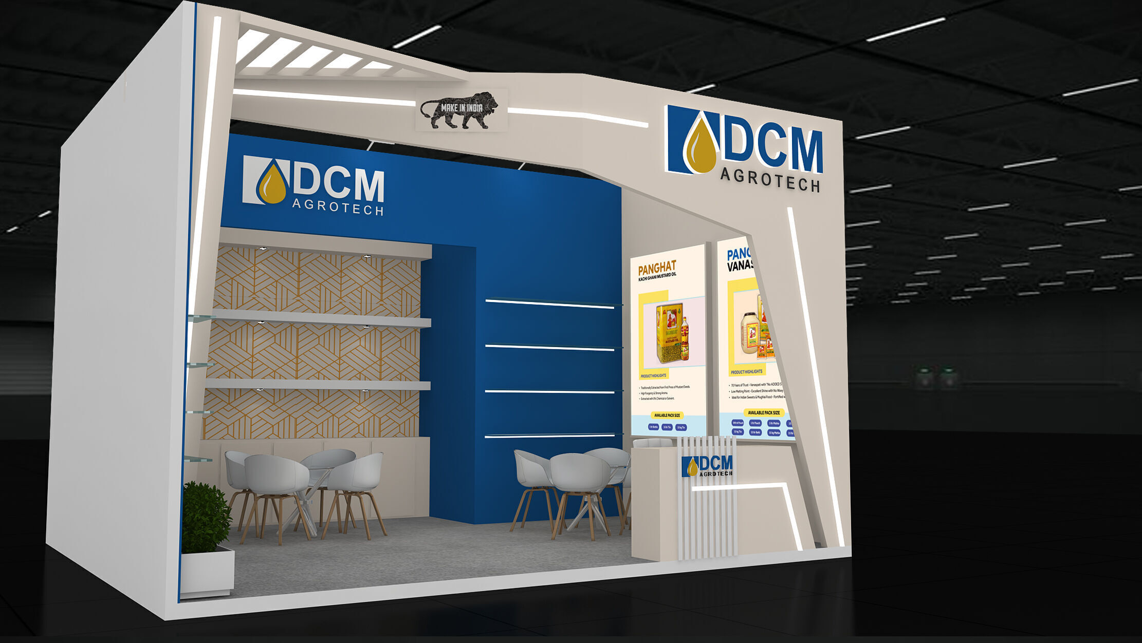 6mtr x 5mtr Exhibition stand design Low-poly 3D model_1