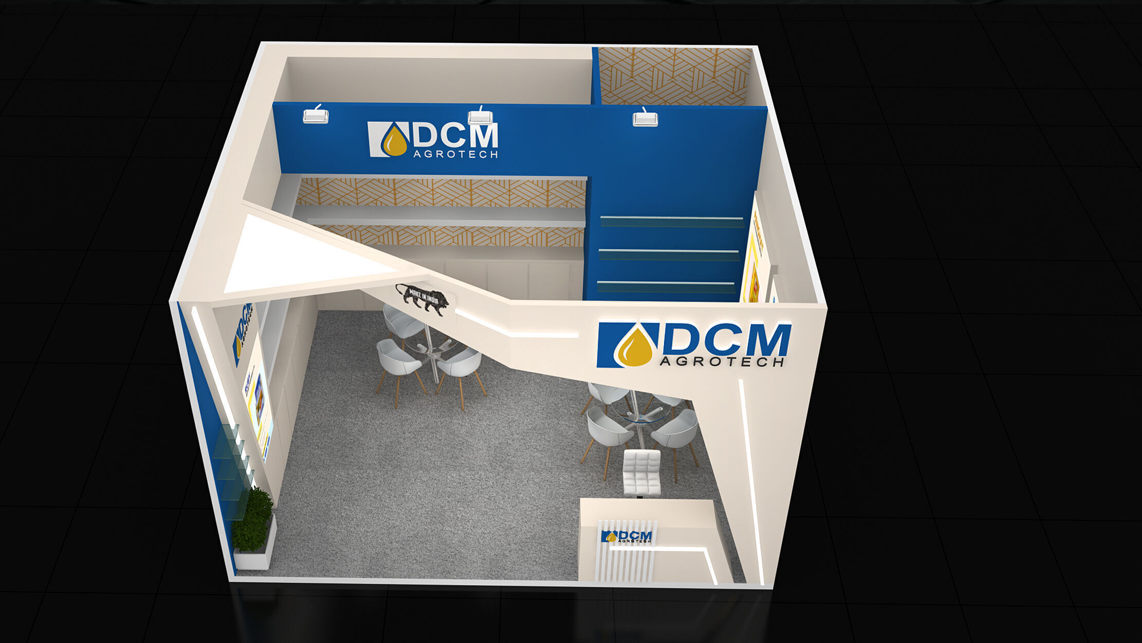 6mtr x 5mtr Exhibition stand design Low-poly 3D model_5