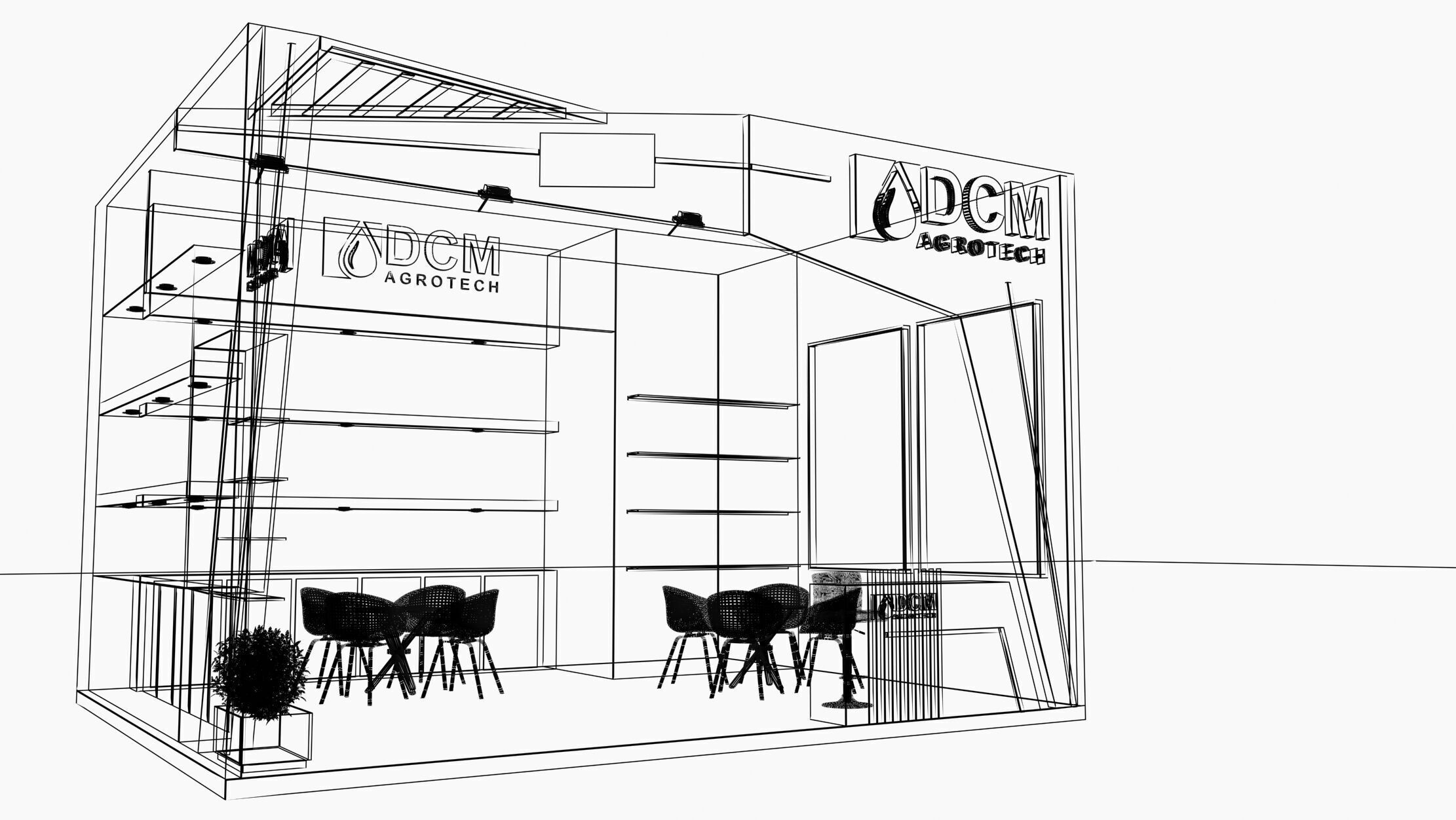 6mtr x 5mtr Exhibition stand design Low-poly 3D model_8