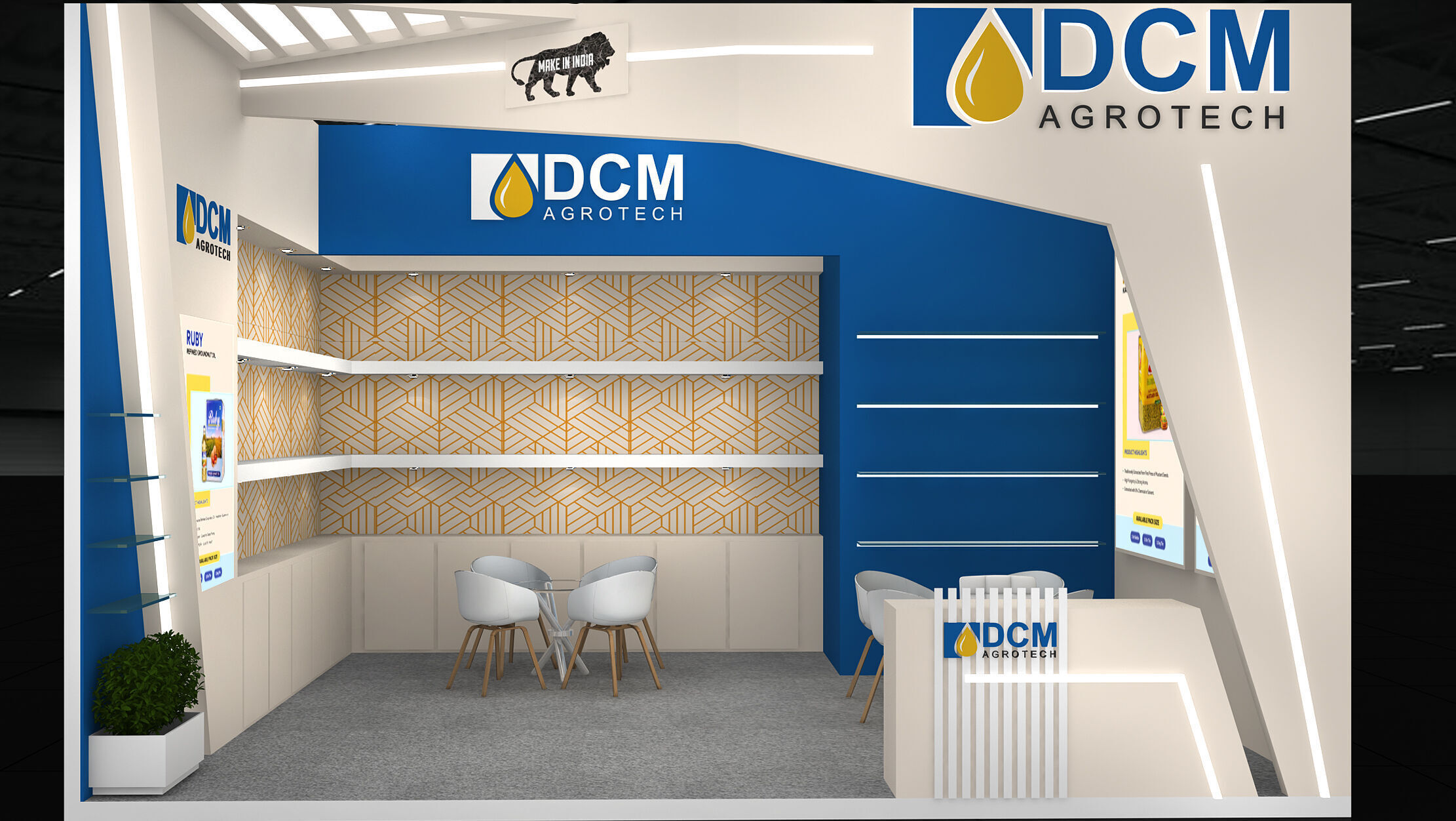 6mtr x 5mtr Exhibition stand design Low-poly 3D model_3
