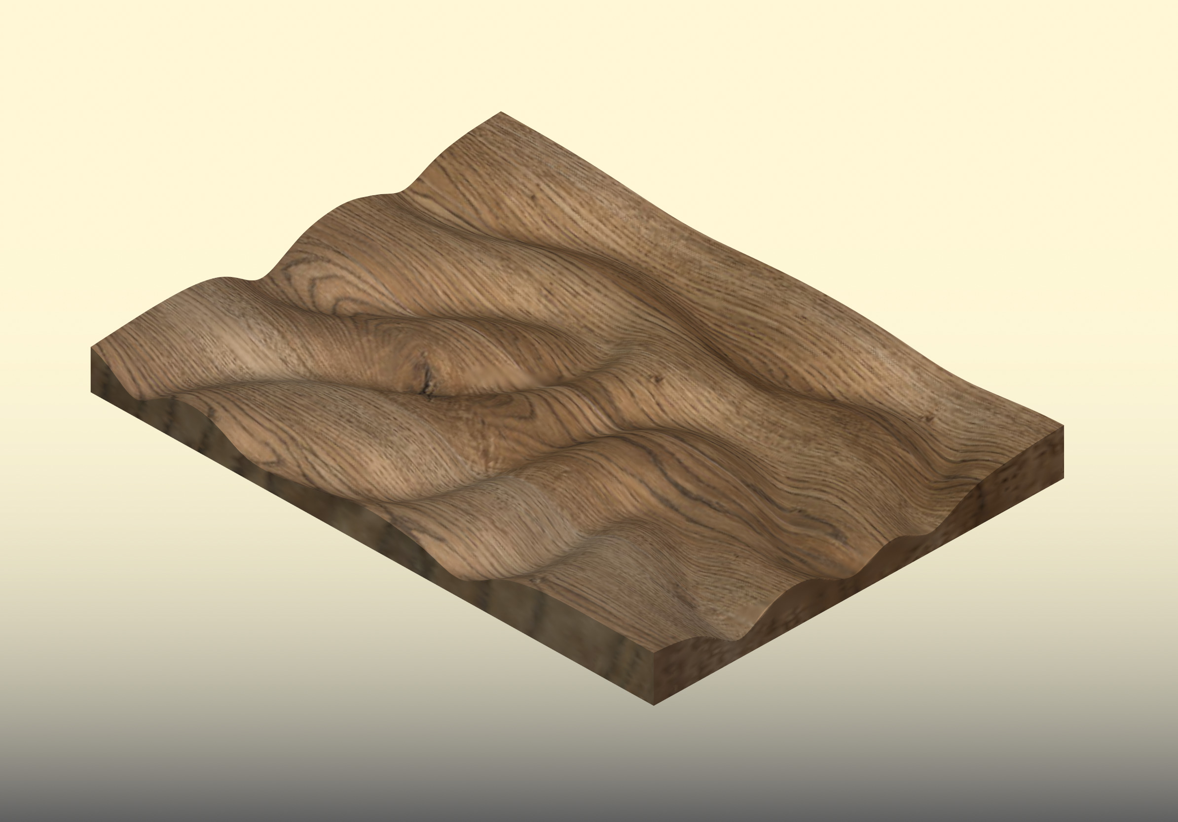 3D Wavy Wooden Panel STL Digital CNC for Wall Furniture Decor 3D print model_3