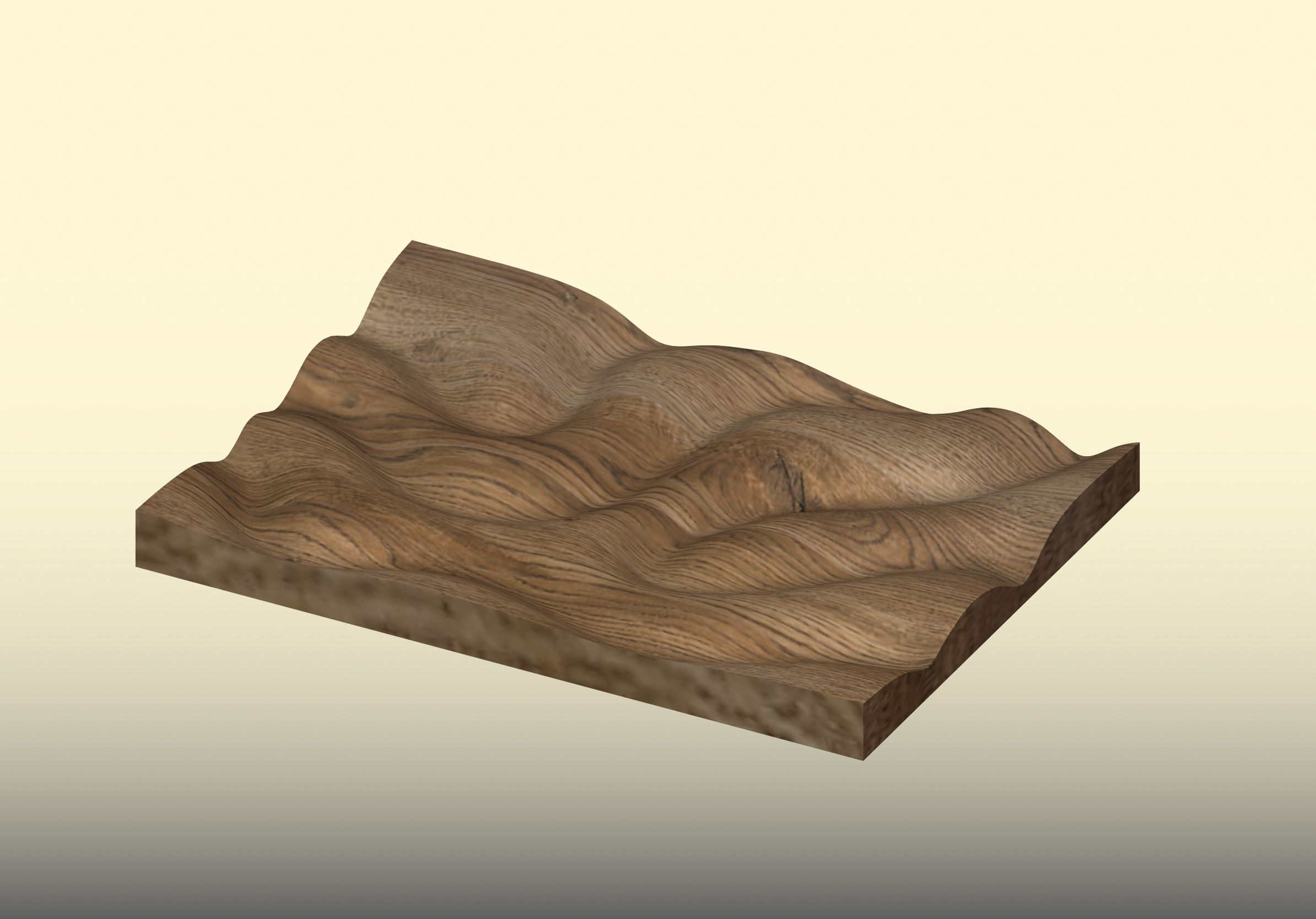 3D Wavy Wooden Panel STL Digital CNC for Wall Furniture Decor 3D print model_4