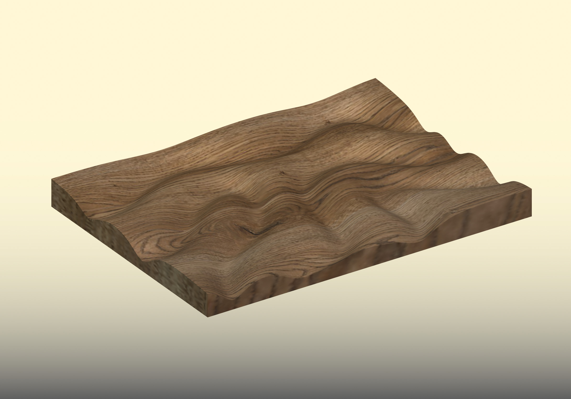 3D Wavy Wooden Panel STL Digital CNC for Wall Furniture Decor 3D print model_2