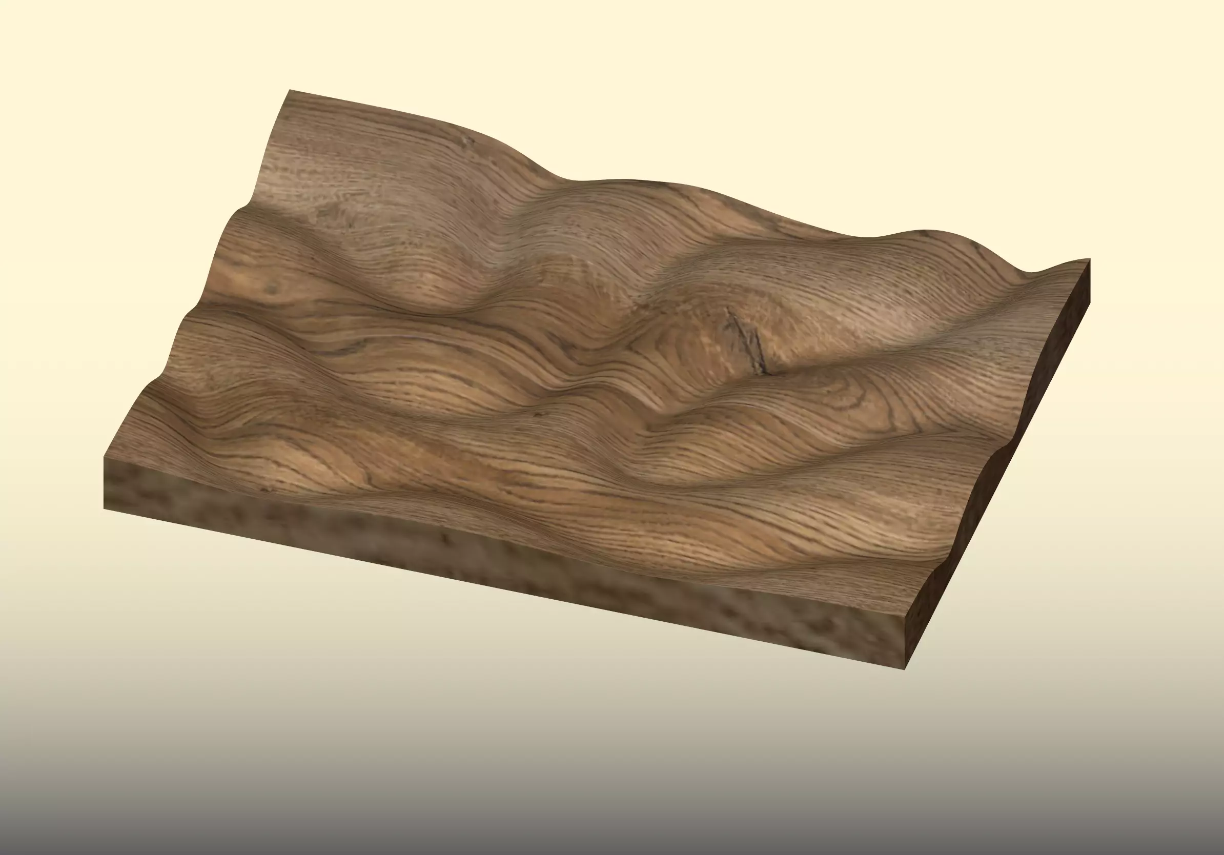 3D Wavy Wooden Panel STL Digital CNC for Wall Furniture Decor 3D print model_0