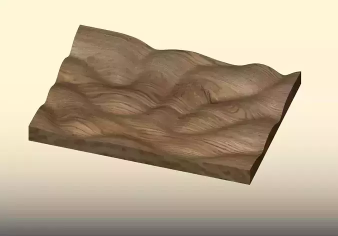 3D Wavy Wooden Panel STL Digital CNC  for Wall Furniture Decor 