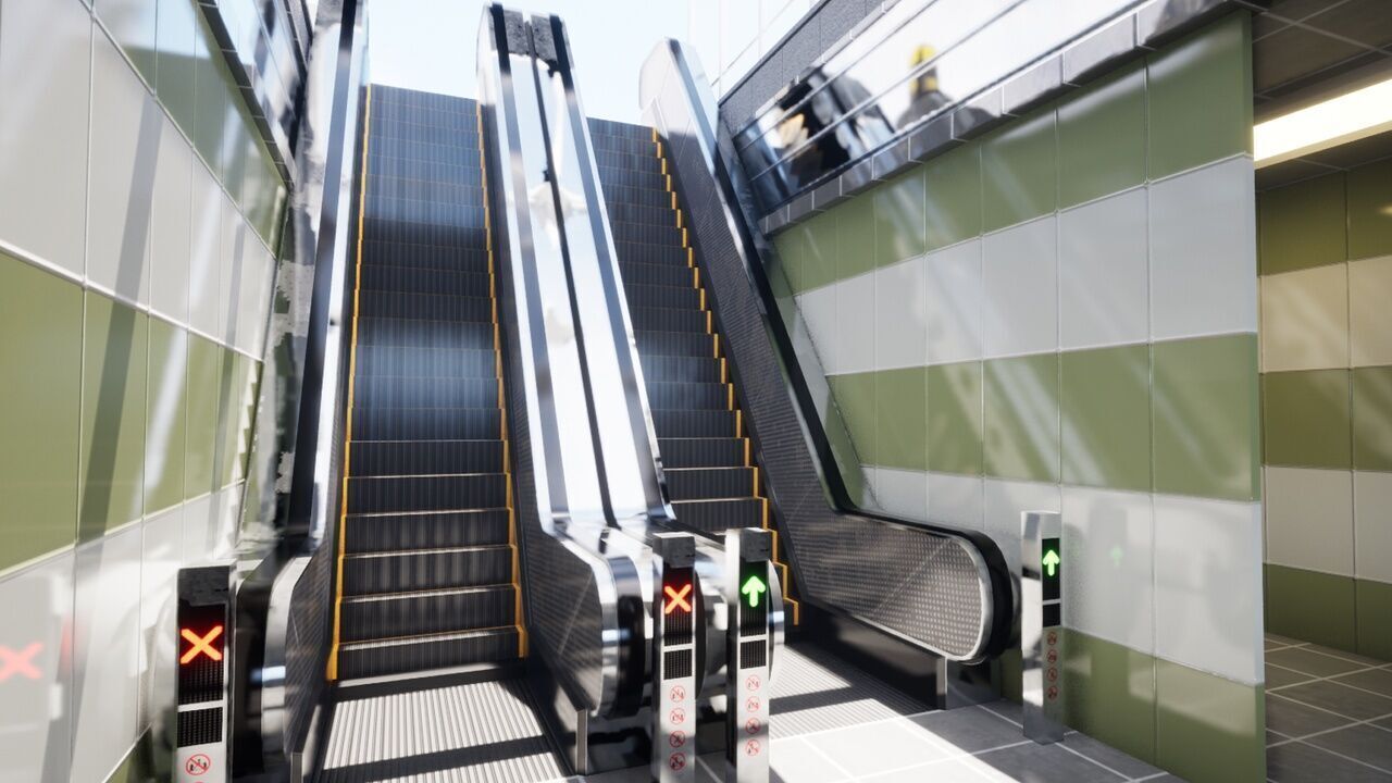 Korean Underground Metro Entrance 01 Low-poly 3D model_6