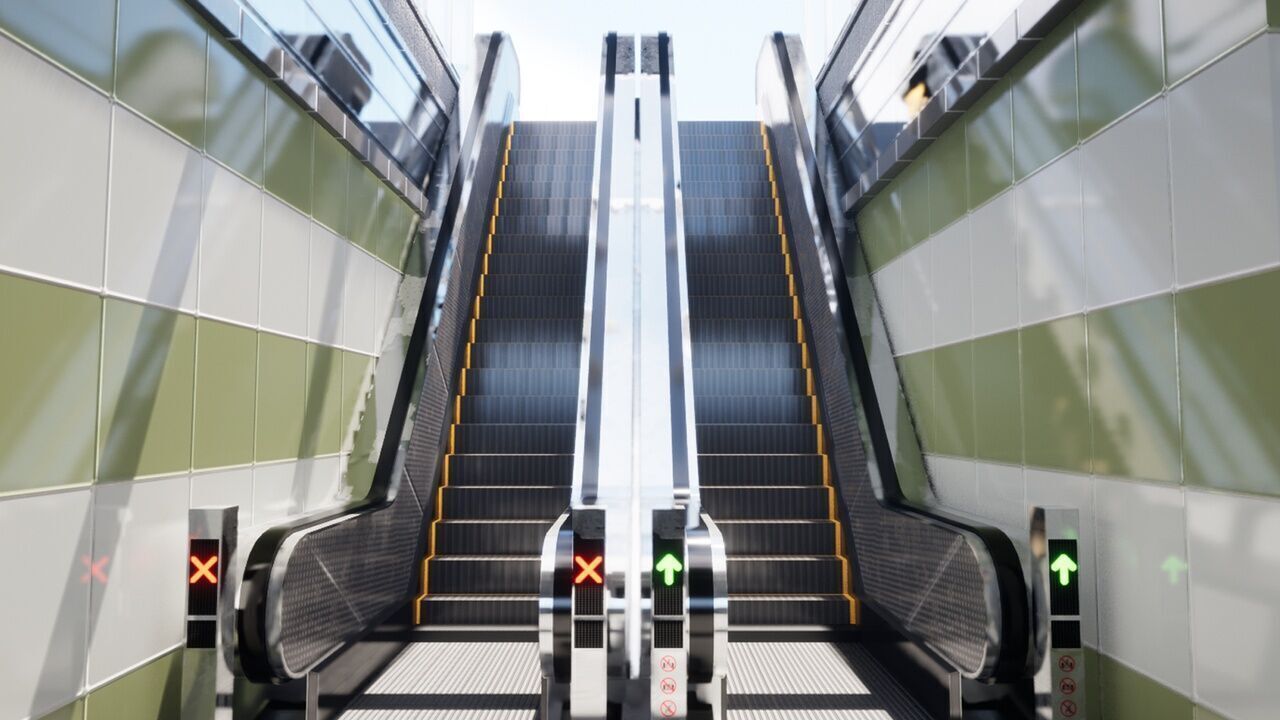 Korean Underground Metro Entrance 01 Low-poly 3D model_7