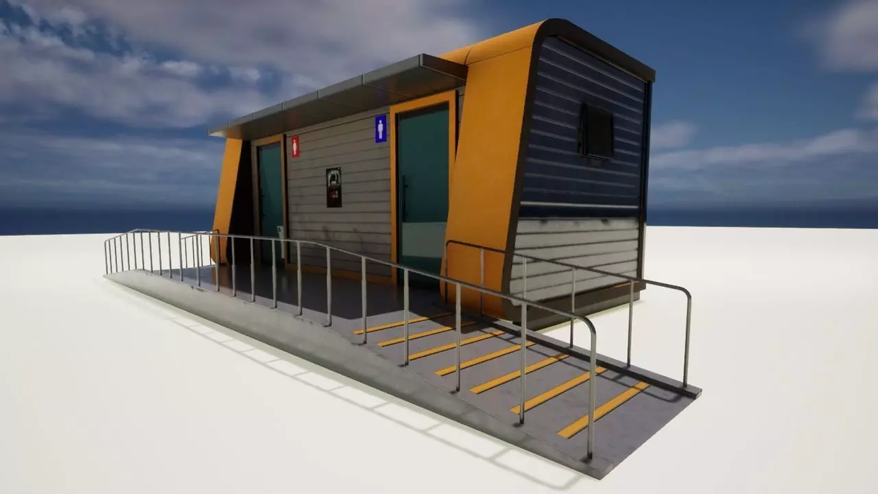 Korean Hanriver toilet 01 Low-poly 3D model