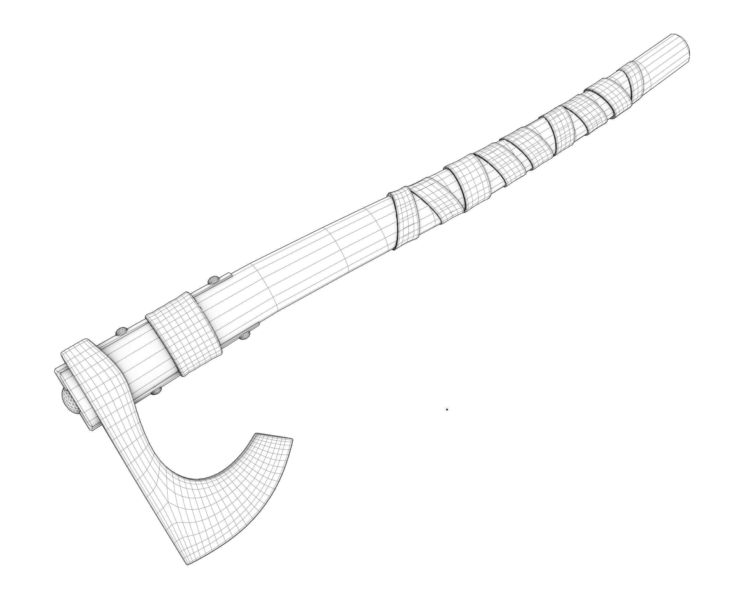 Viking weapon  Low-poly 3D model_2