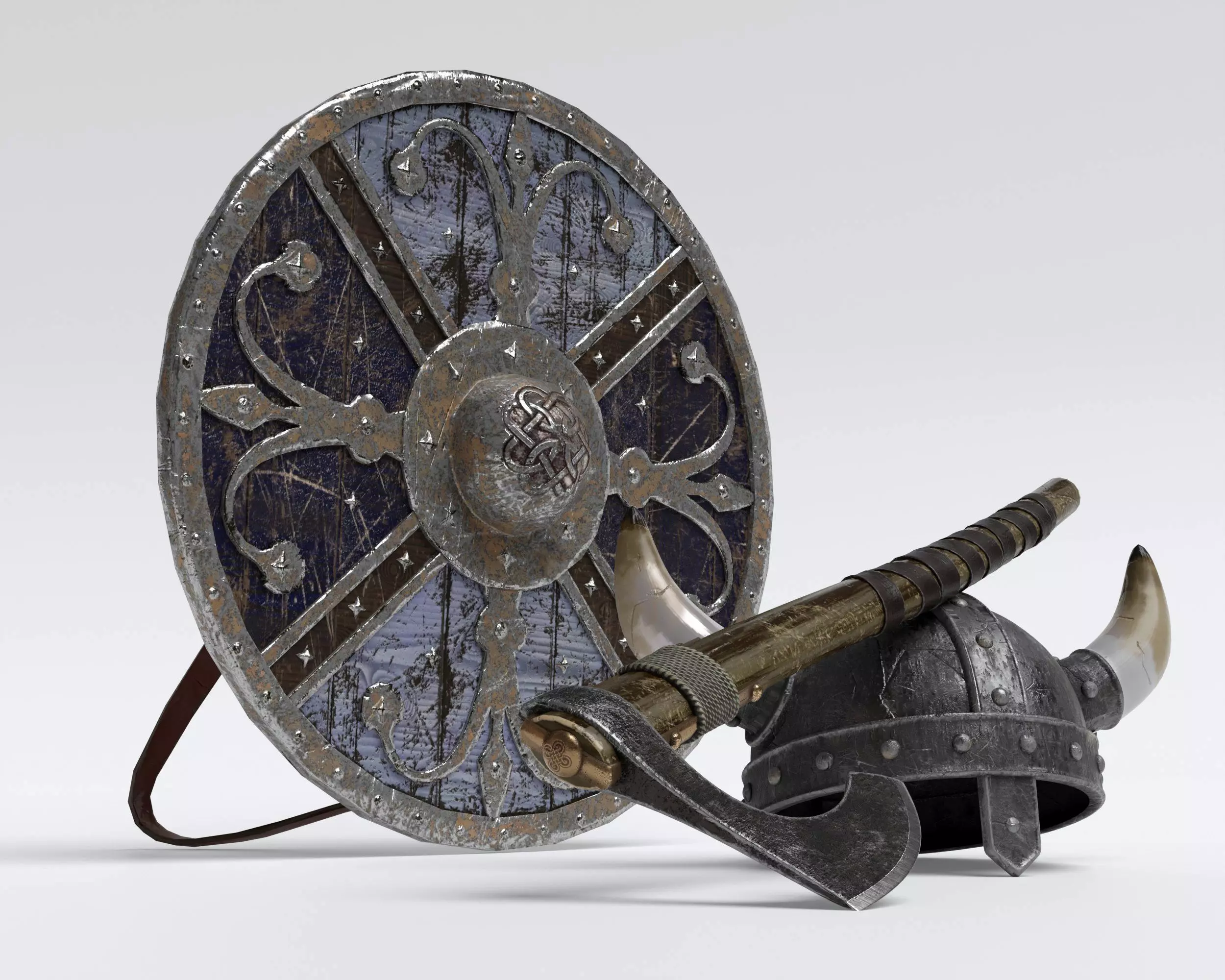 Viking weapon  Low-poly 3D model_0