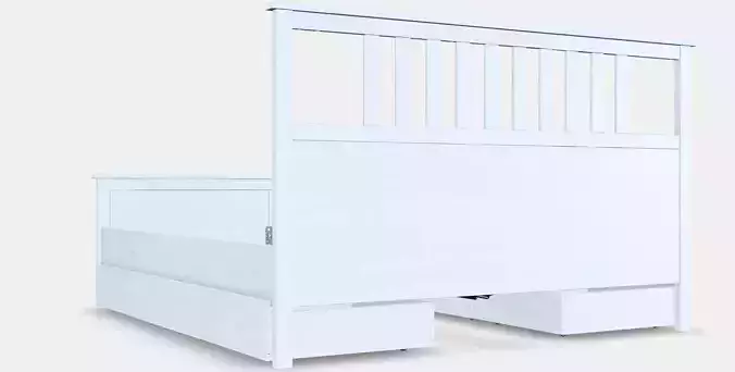 HEMNES Bed frame with 4 storage boxes