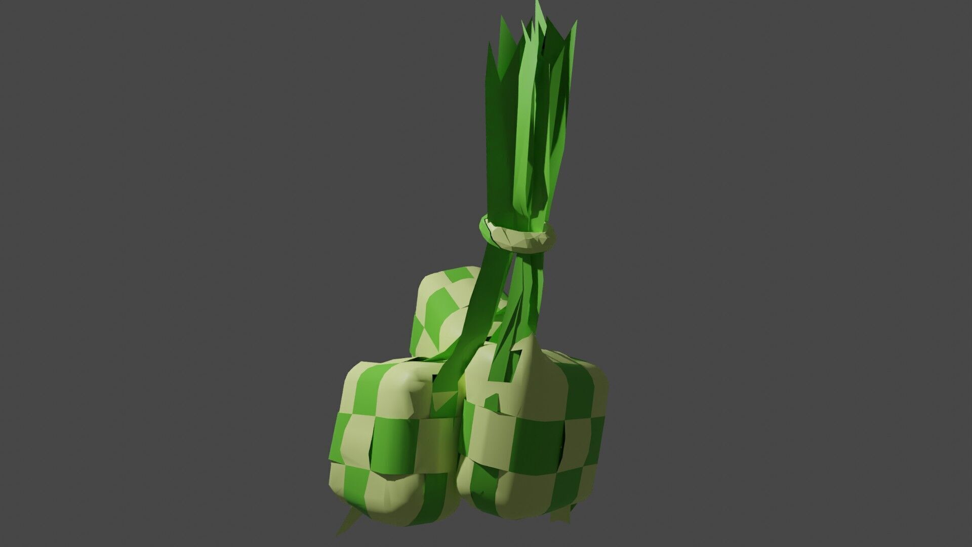 Ketupat Low-poly 3D model_1