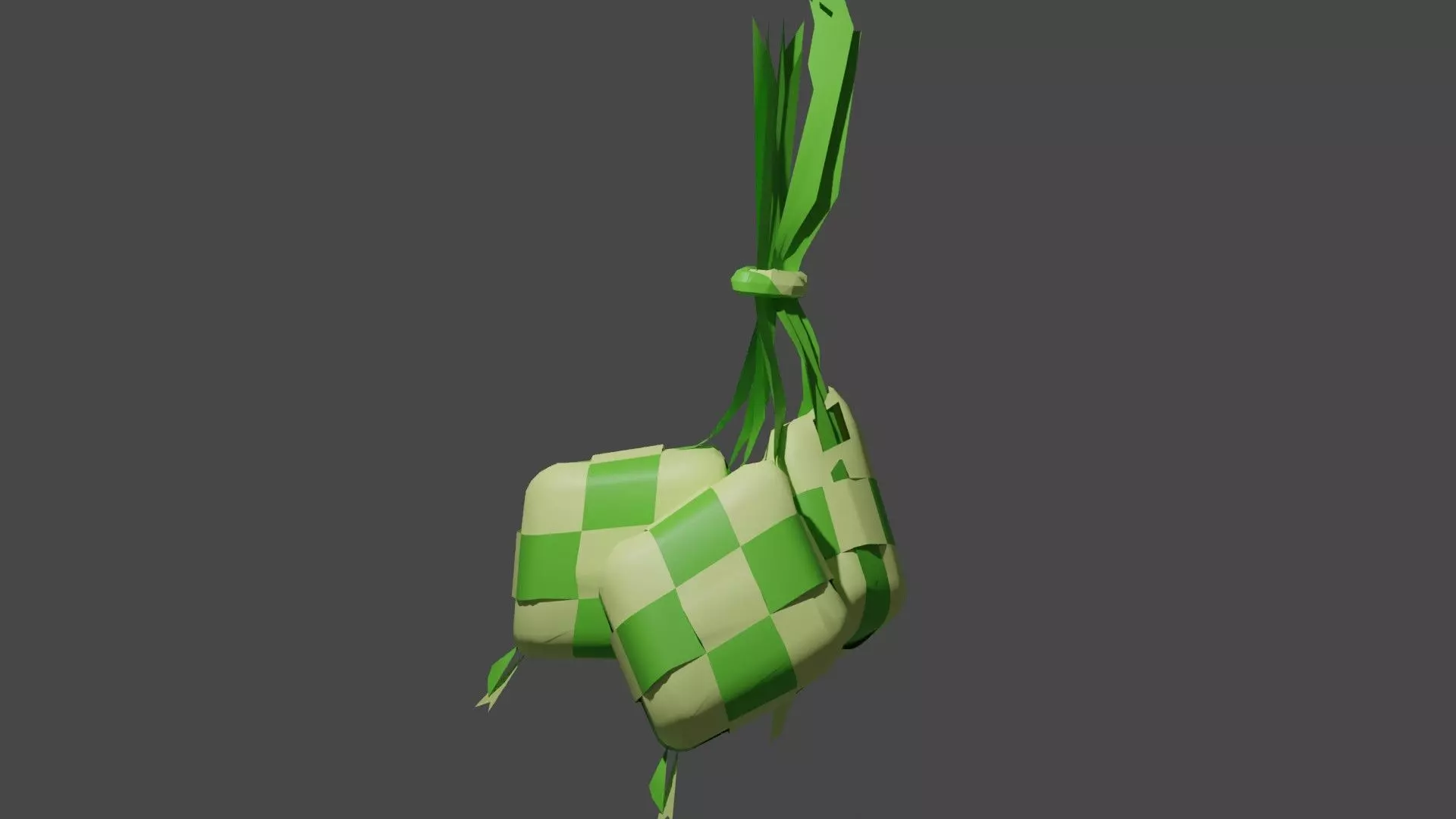 Ketupat Low-poly 3D model_0