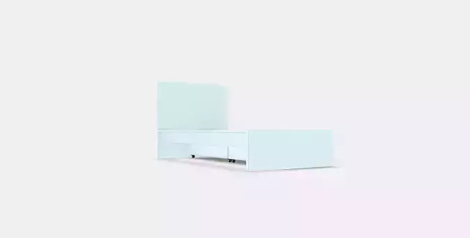 MALM Bed frame high w 2 storage boxes 3D model