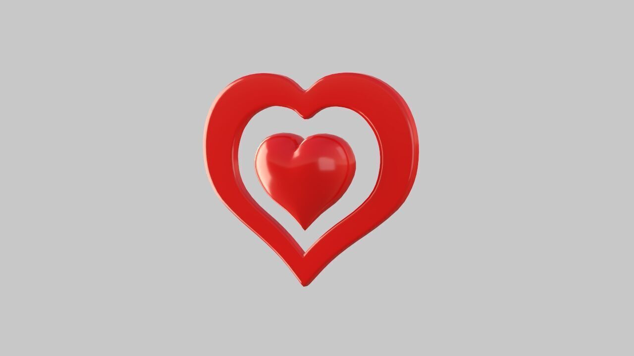 Heart icon v 06 3D model_2