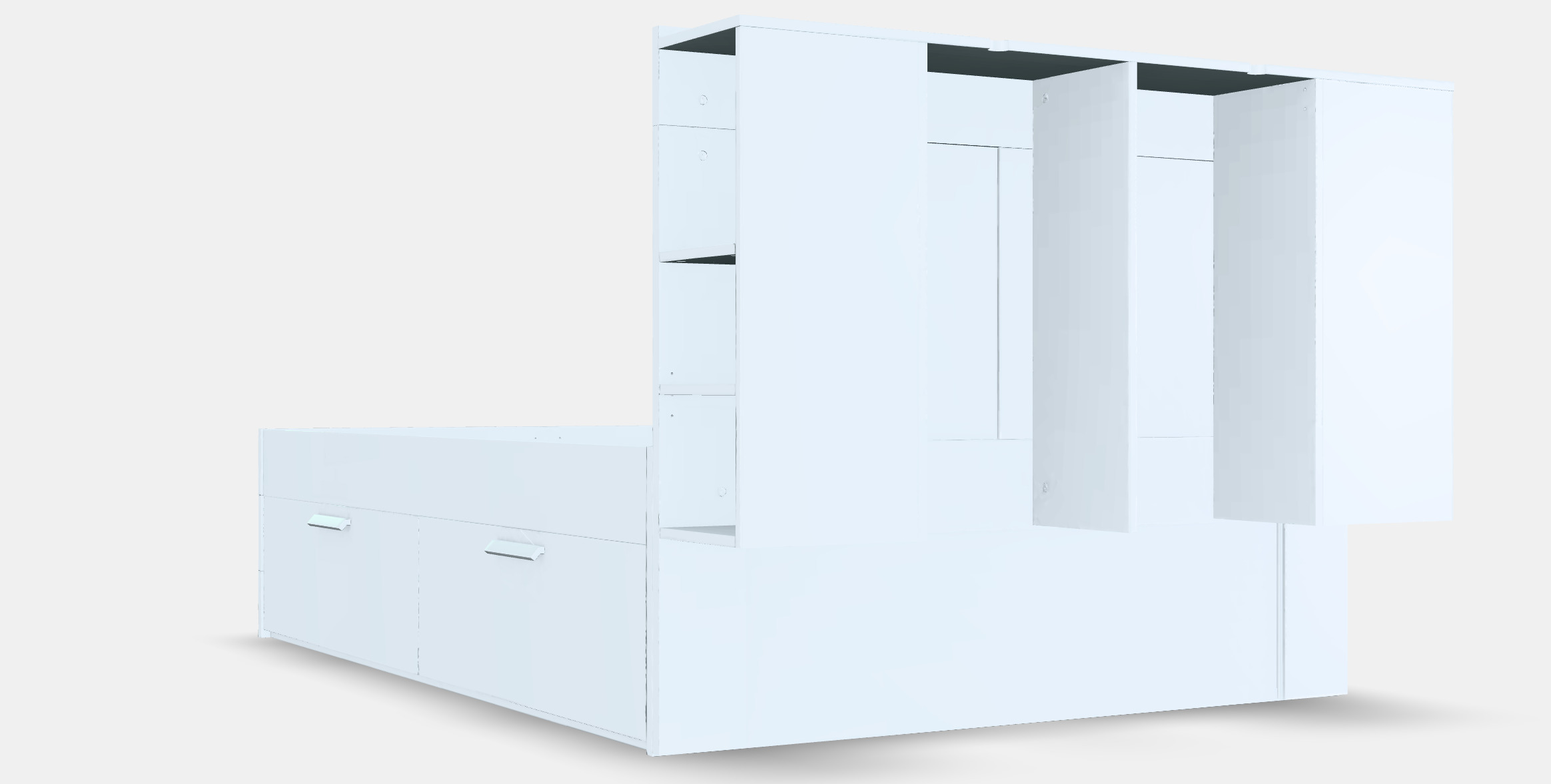 BRIMNES Bed frame w storage and headboard 3 3D model_2