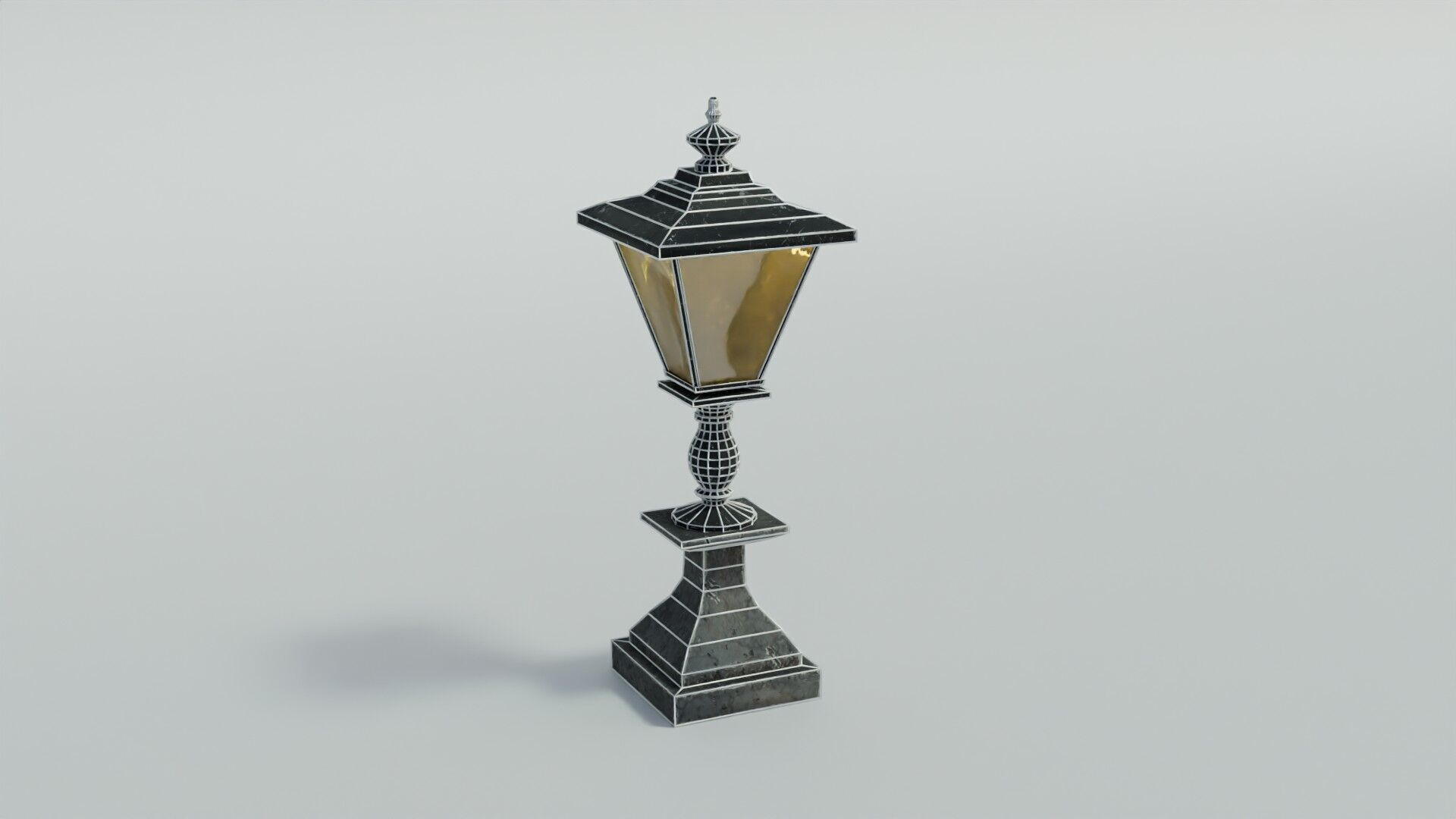 Cemetery Lamp Low-poly 3D model_23