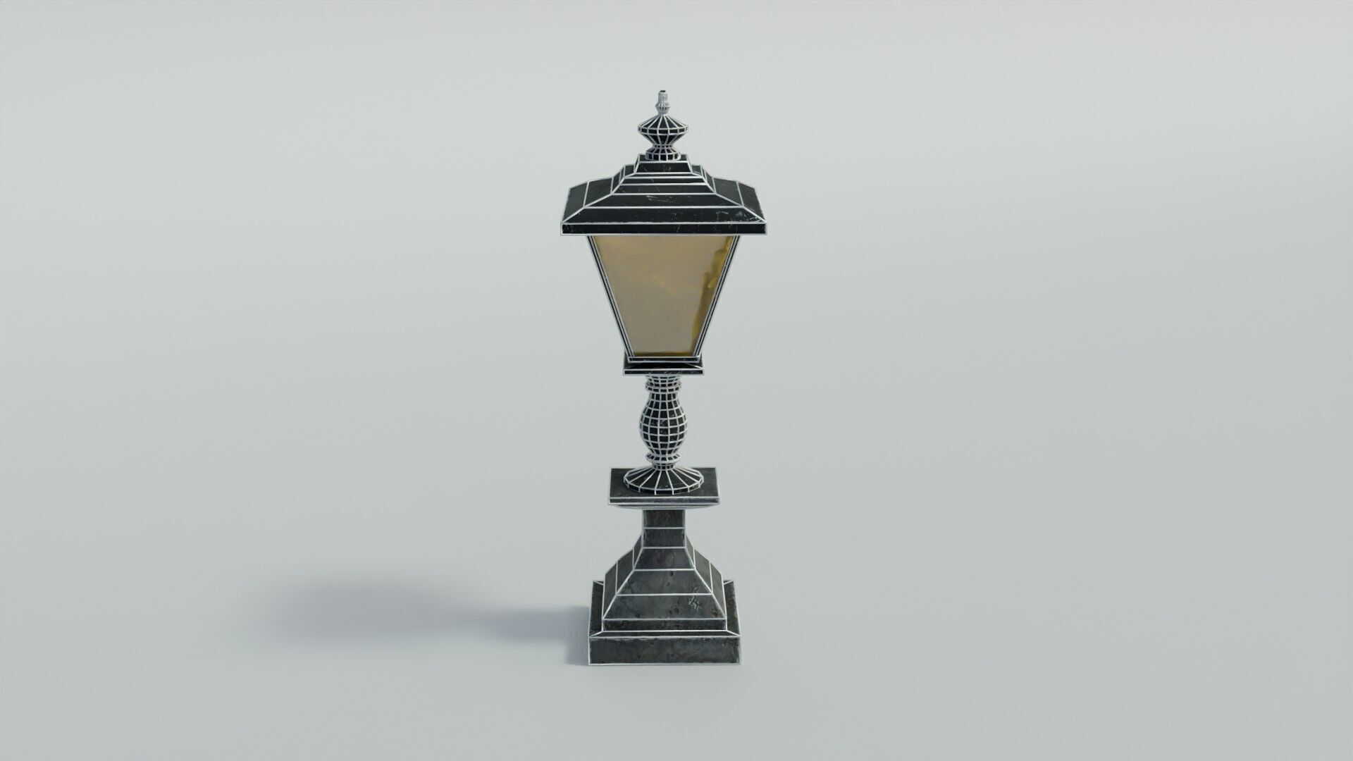 Cemetery Lamp Low-poly 3D model_28