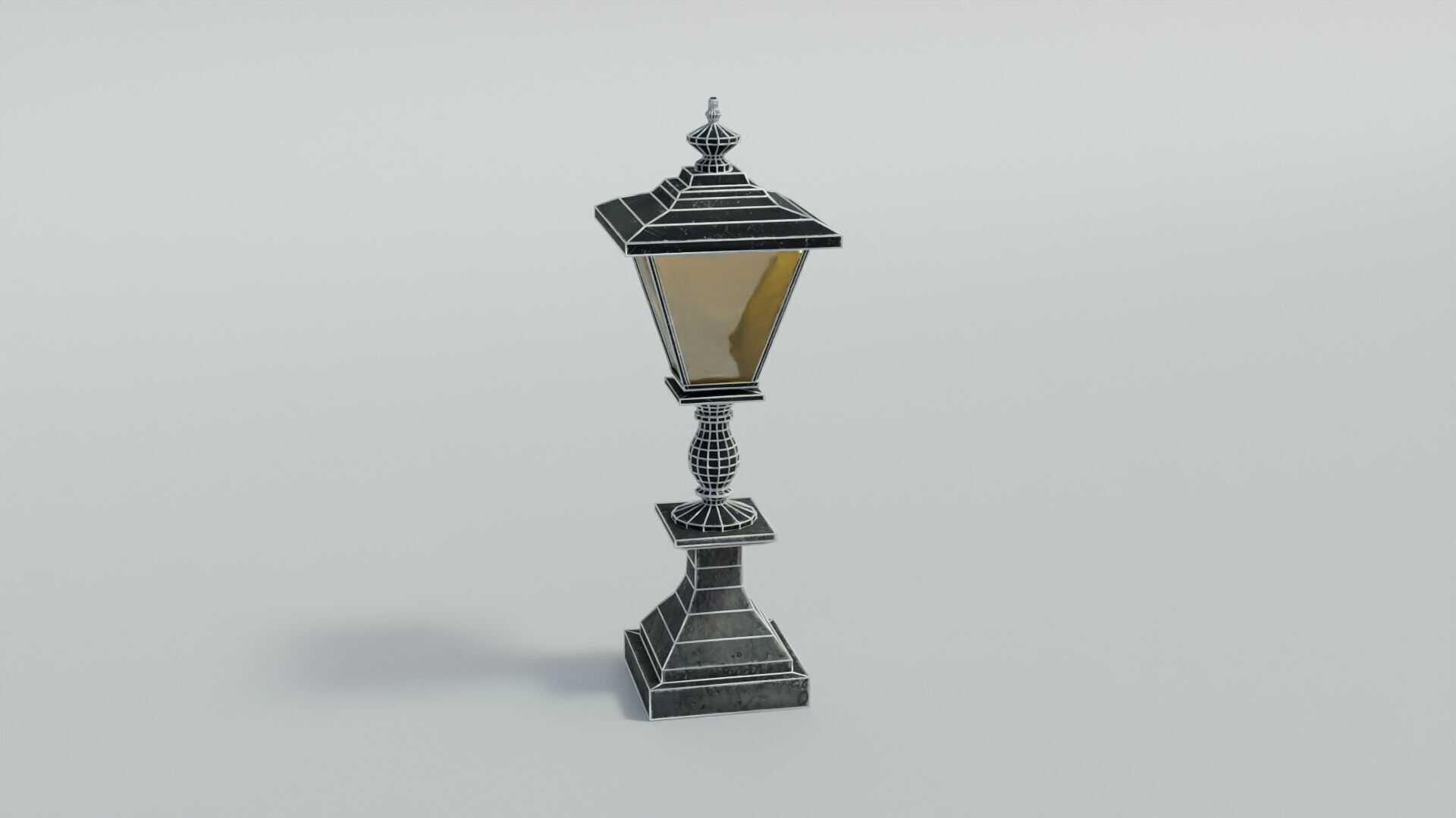 Cemetery Lamp Low-poly 3D model_32