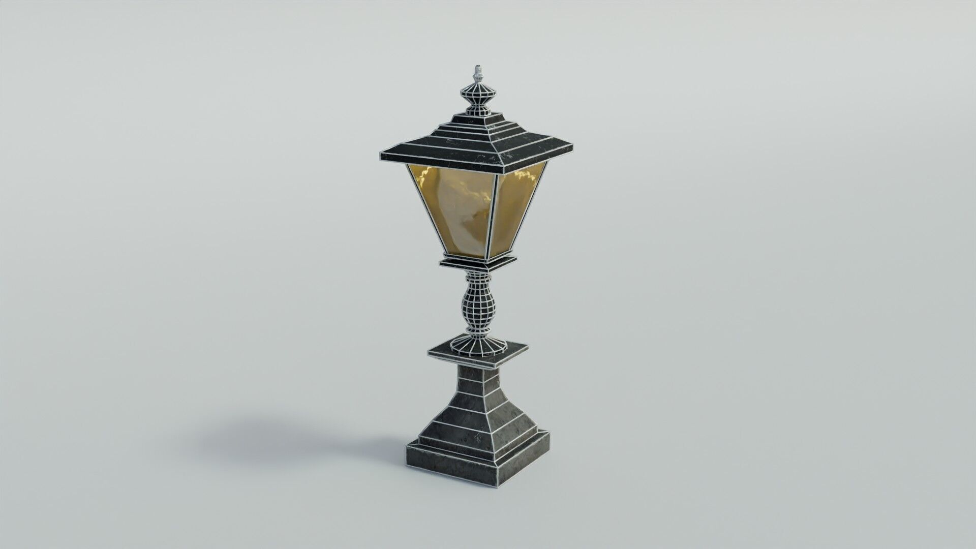 Cemetery Lamp Low-poly 3D model_27