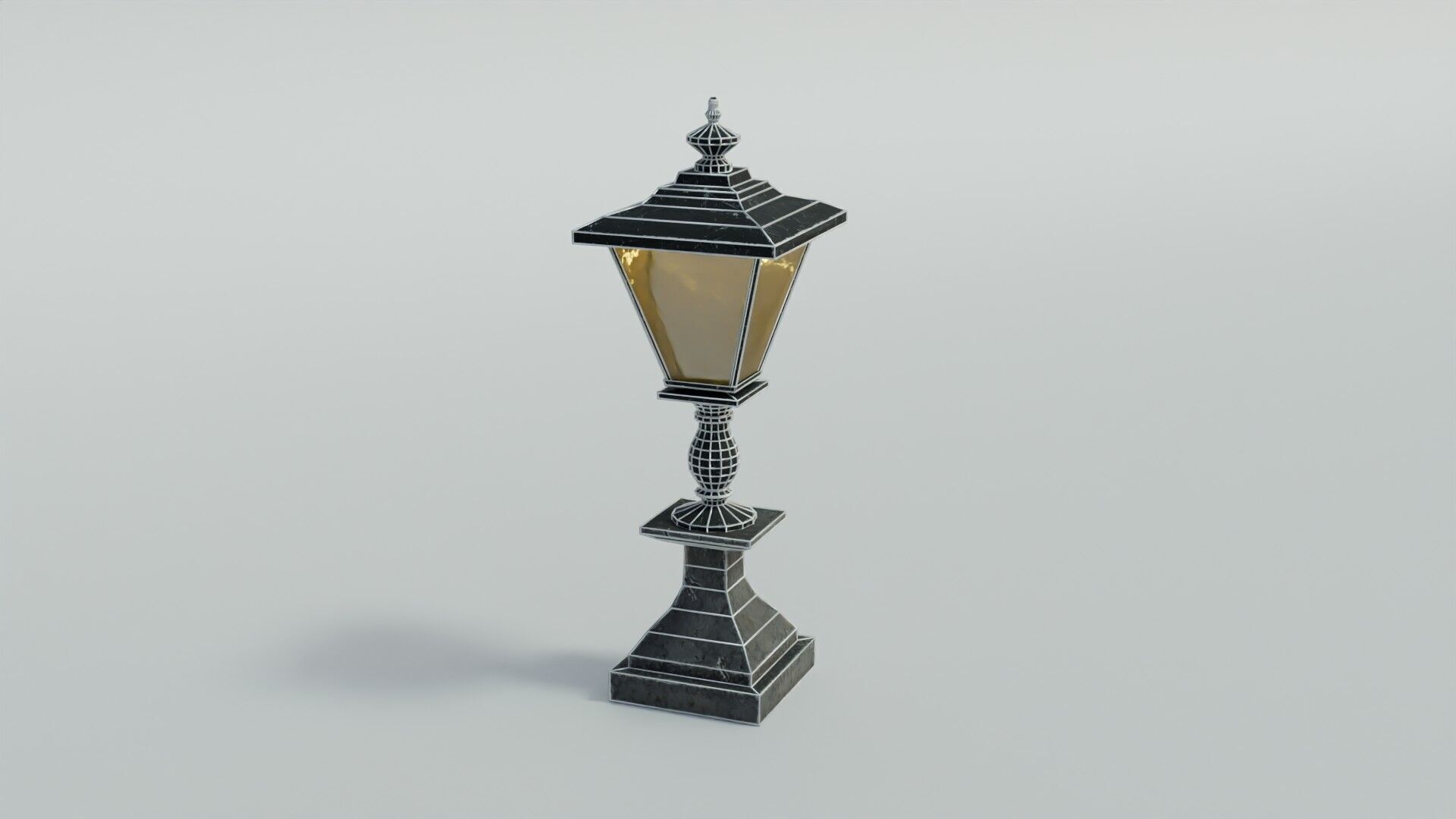 Cemetery Lamp Low-poly 3D model_21