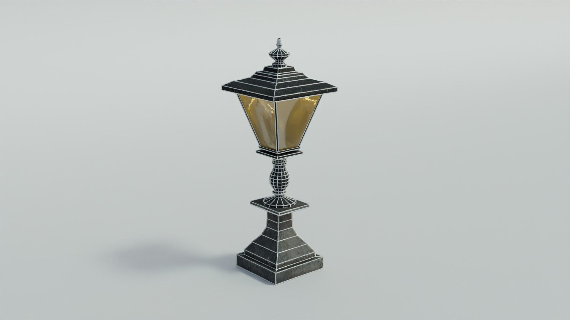 Cemetery Lamp Low-poly 3D model_19