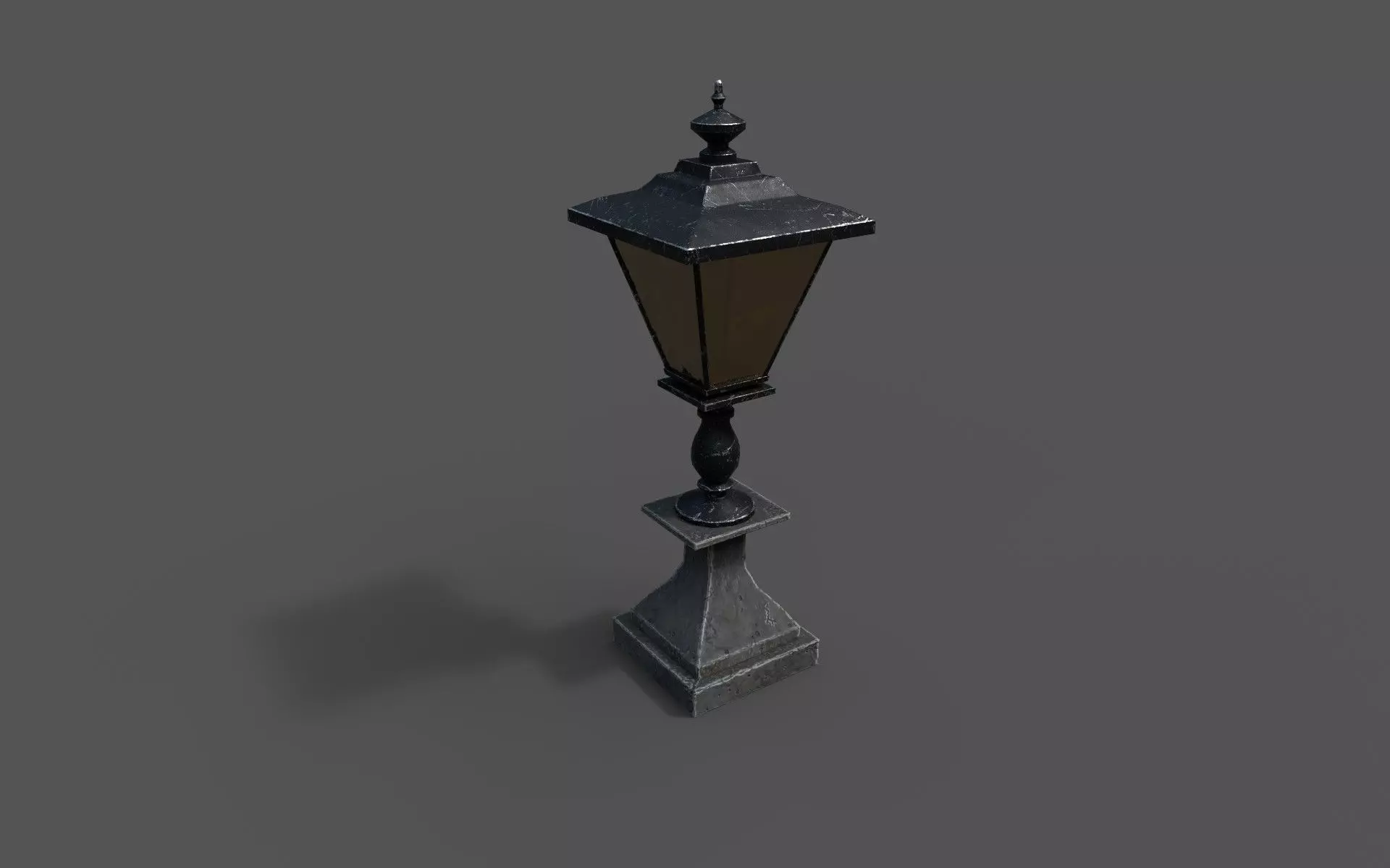 Cemetery Lamp Low-poly 3D model_0