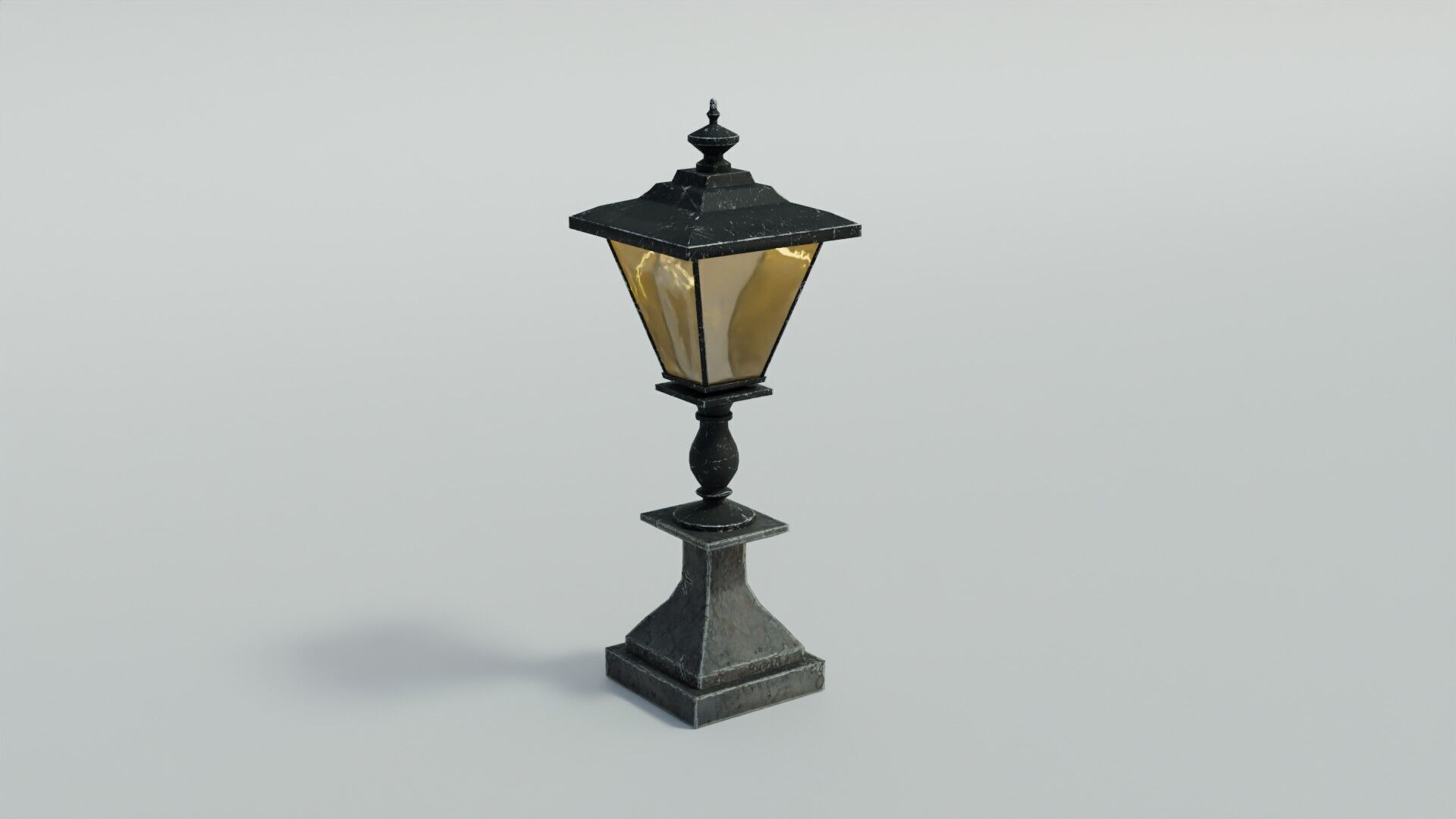 Cemetery Lamp Low-poly 3D model_1