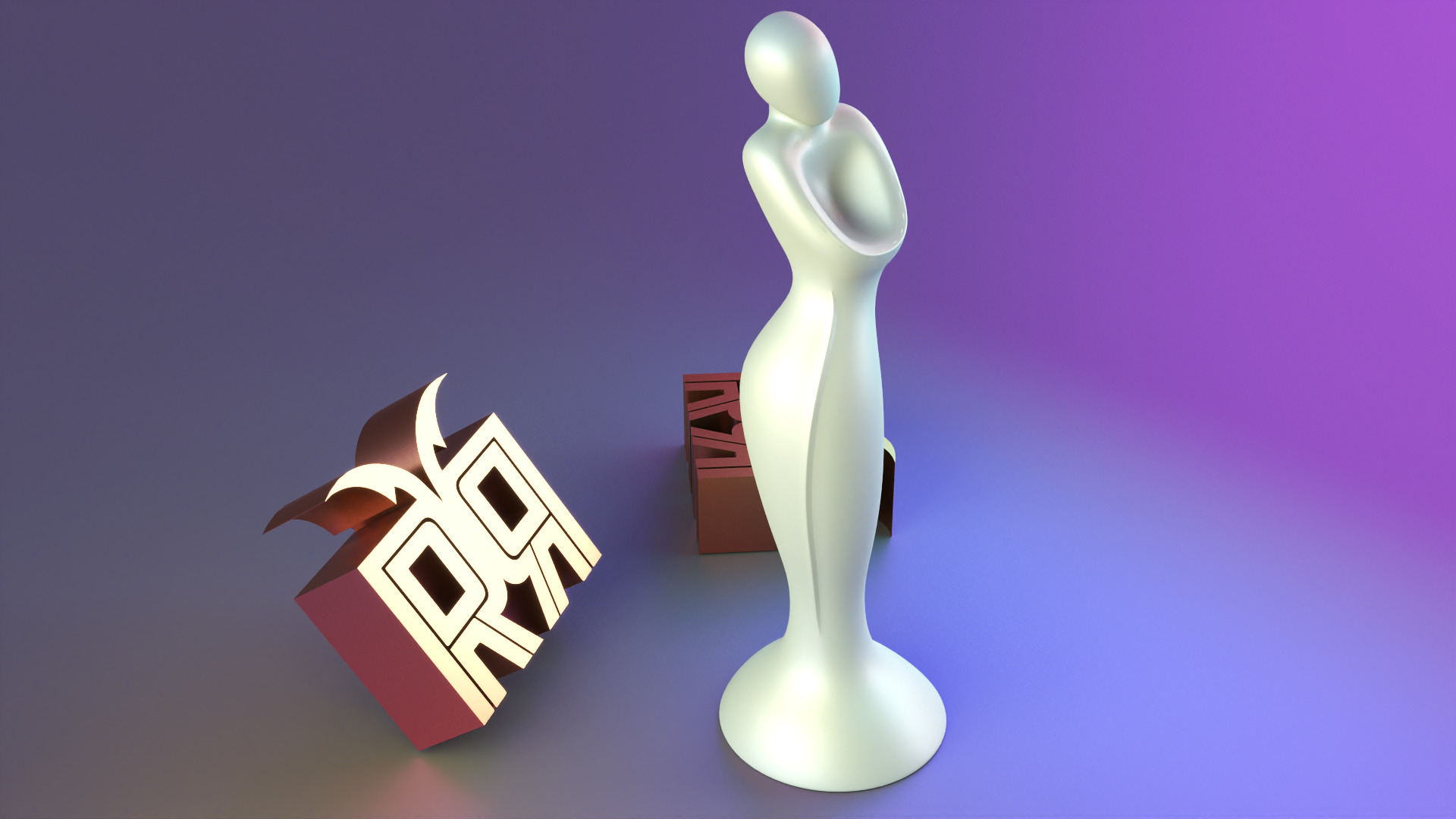 Modern Abstract Female Statue Decor 3D print model_12