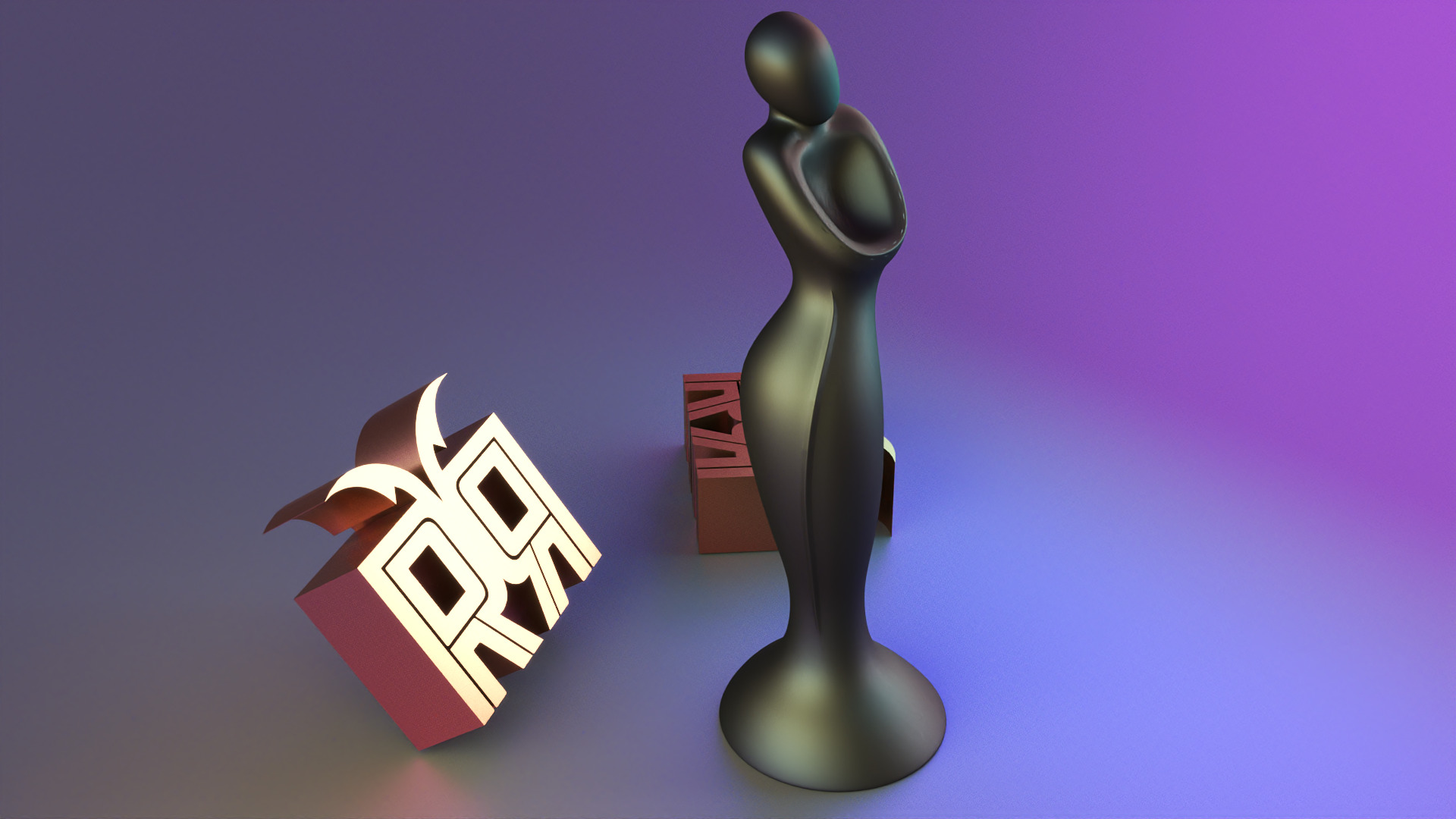 Modern Abstract Female Statue Decor 3D print model_11
